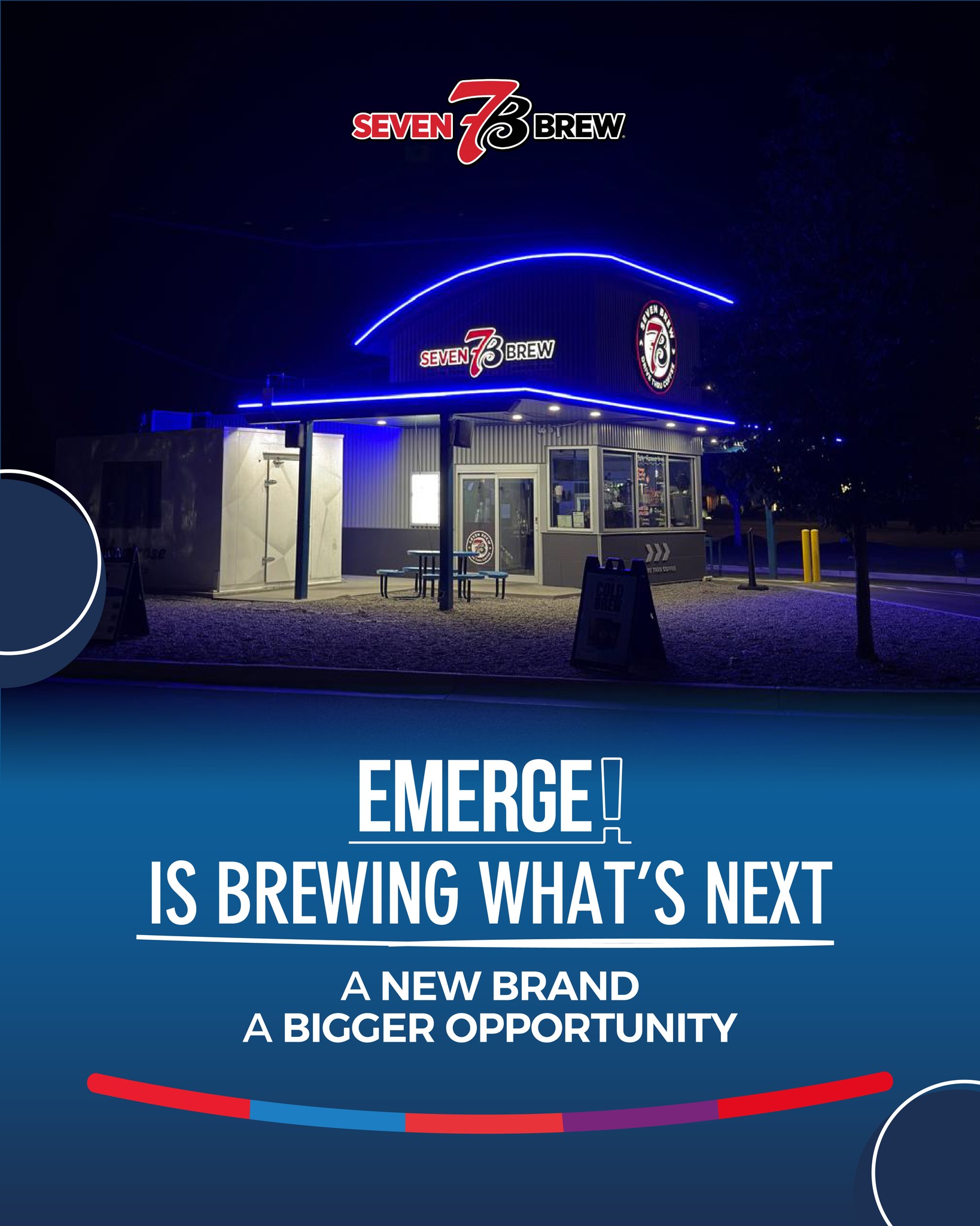 We are incredibly excited to announce Emerge’s expansion into 7 Brew, adding an awesome new brand and an entirely new category to our growing portfolio!
From the first time we experienced 7 Brew, we knew there was something different about this brand.
You can feel the energy.
You know you’re getting close to a 7 Brew stand because you can hear the music. The stands are full of life, Brewistas having fun, making drinks quickly, dancing, connecting with guests and creating an experience that is unlike anything else in the industry.
And behind all that energy is an incredible culture.
7 Brew’s commitment to Cultivate Kindness resonates deeply with us at Emerge and aligns naturally with one of our own core values: Love. It is a culture built around people, positivity, connection and building each other up.
We have also been incredibly impressed by the innovation behind the brand and a leadership and support team whose energy, humility, passion and commitment to their franchisees, Brewistas and guests is contagious.
7 Brew has tremendous momentum, but what excites us most is what we have experienced firsthand, the people, culture, innovation, energy and joy behind the brand.
A new brand. A big opportunity. And an exciting new chapter for Emerge.
We are proud to be part of 7 Brew, and now it’s time to start building some awesome stands!
Read the full story and learn more about why 7 Brew is the right next chapter for Emerge: https://www.emergeinc.net/post/emerge-is-brewing-what-s-next
#Emerge #7Brew #TeamEmerge #7BrewCoffee #Brewistas #RestaurantLife #CoffeeCulture #BrandExpansion #CompanyCulture #Growth #NewChapter #CultivateKindness