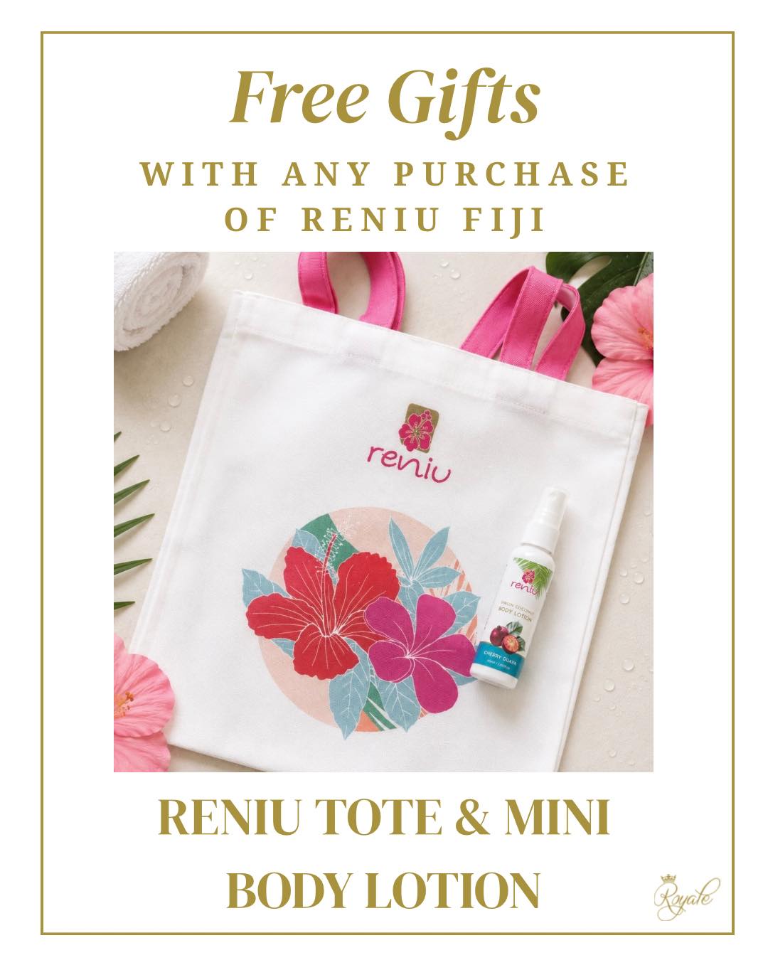 ✨ SEPTEMBER SPECIAL ✨
Treat yourself to a little Reniu Fiji goodness this September! 🌺
With any Reniu Fiji purchase, you’ll receive a FREE Reniu tote bag + mini body lotion. It’s the perfect little duo to take your self-care on the go!
🌸 Available throughout September
🎁 Free gifts with any Reniu Fiji purchase
✨ Only while stocks last
Pop in-store and grab your favourites before these gorgeous freebies are gone! 💗