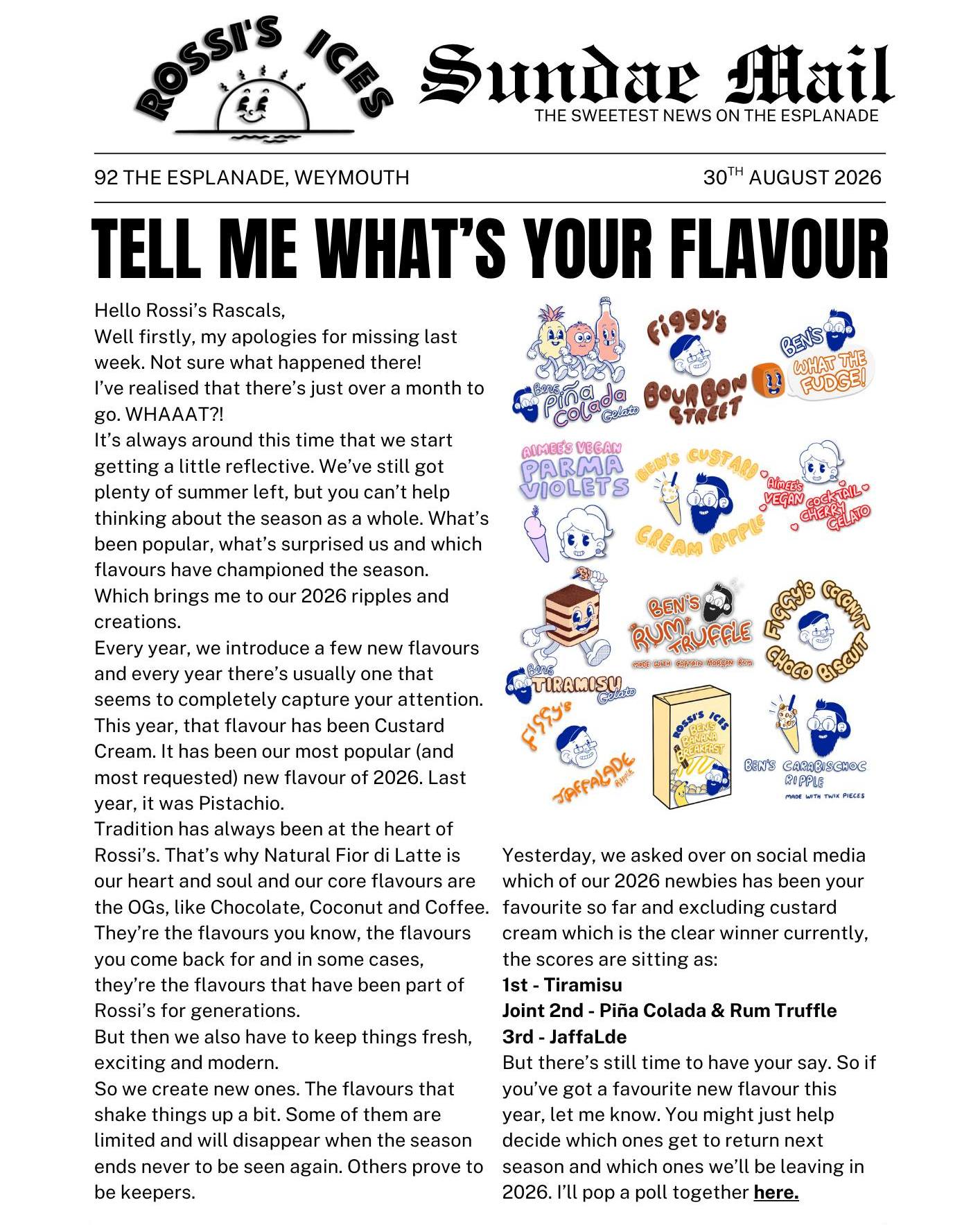 Just in, the latest Sundae Mail is here!