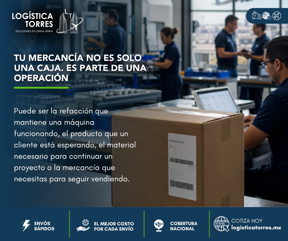 📦⚙️ Tu mercancía no es solo una caja. Es parte de una operación.
Lo que para algunos puede parecer simplemente un paquete, para tu empresa puede significar mucho más.
Puede ser la refacción que mantiene una máquina funcionando, el producto que un cliente está esperando, el material necesario para continuar un proyecto o la mercancía que necesitas para seguir vendiendo.
Por eso, detrás de cada embarque existe una necesidad diferente.
En Logística Torres entendemos que mover carga también significa ayudar a mantener negocios y operaciones en movimiento.
✈️ Soluciones de transporte aéreo
📦 Atención a diferentes tipos de mercancía
⚡ Alternativas de acuerdo con las necesidades de tu operación
📍 Seguimiento de tus embarques
🤝 Atención personalizada
Porque no se trata solamente de mover una caja de un punto a otro.
Se trata de entender qué depende de que esa caja llegue.
📩 Cuéntanos qué necesitas mover, origen y destino. Nuestro equipo te ayudará a evaluar una alternativa para tu embarque.
.
.
.
.
#LogísticaTorres #CargaAérea #Logística #TransporteAéreo #Mercancías #Empresas #CadenaDeSuministro #SolucionesLogísticas #México #tucargasegura #tucargasegurayatiempo #logistica #volariscargo #logisticaytransporte #SomosLogisticaTorres #enviosnacionales