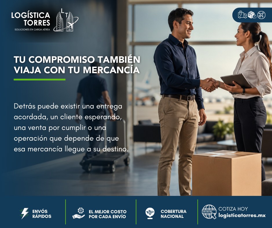 📦🤝 Tu compromiso también viaja con tu mercancía.
Cuando una empresa realiza un envío, no solo está moviendo un producto.
Detrás puede existir una entrega acordada, un cliente esperando, una venta por cumplir o una operación que depende de que esa mercancía llegue a su destino.
Por eso, elegir cómo mover tu carga también forma parte del compromiso que tienes con tus clientes.
En Logística Torres entendemos la importancia que existe detrás de cada embarque y trabajamos para acompañar tu operación con atención y seguimiento.
✈️ Soluciones de transporte aéreo
📦 Atención a diferentes tipos de mercancía
📍 Seguimiento durante la operación
🤝 Atención personalizada
🇲🇽 Alternativas hacia diferentes destinos nacionales
Porque cuando alguien confía en tu empresa, cumplir también depende de una buena logística.
📩 Haz de Logística Torres parte del equipo que te ayuda a cumplir tus compromisos.
.
.
.
.
#LogísticaTorres #CargaAérea #Logística #Compromiso #TransporteAéreo #Mercancías #Empresas #SolucionesLogísticas #México #tucargasegura #tucargasegurayatiempo #logistica #volariscargo #logisticaytransporte #SomosLogisticaTorres #enviosnacionales