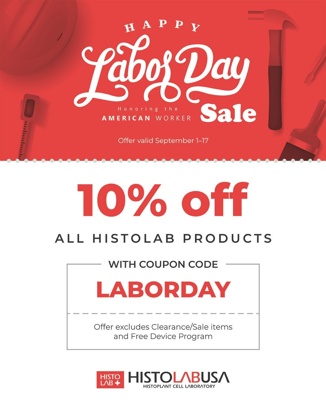 Labor Day Savings Are Here!
Stock up on your Histolab favorites and save 10% OFF all Histolab products during our Labor Day Sale! ✨
Use code LABORDAY at checkout and enjoy exclusive B2B savings from September 1–17, 2026.
🛍️ 10% OFF Histolab Products
🏷️ Code: LABORDAY
📅 Valid: 09/01/2026 – 09/17/2026
Offer excludes Clearance/Sale items and Free Device Program.
