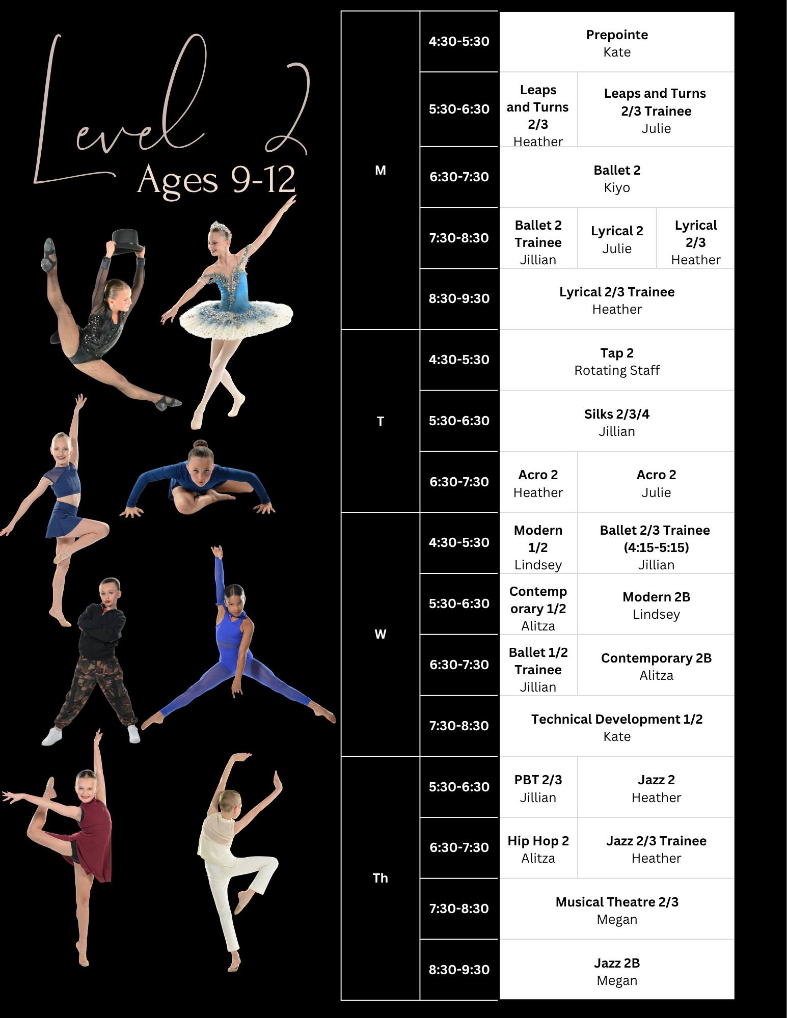 ✨ FREE TRIAL WEEK | AGES 9–12 ✨
More styles. More opportunities. More ways to find what makes them LOVE to dance. 🤍
Our Level 2 dancers have options throughout the week in Ballet, Jazz, Lyrical, Modern, Contemporary, Hip Hop, Tap, Acro, Musical Theatre, Silks, PBT, Leaps & Turns and Technical Development.
Already taking classes with us? Use Free Trial Week to add something NEW! Many of our classes are intentionally scheduled back-to-back to make exploring another style easy. ✨
See the full schedule:
https://www.thedancecompanytrinity.com/ages9-12
Learn • Create • Share • Grow