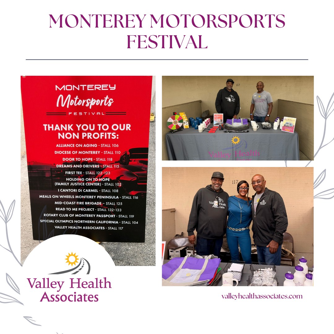 VHA had the honor of being a part of the Monterey Motorsports Festival! We are proud to share information about our organization across several events in Monterey County.
#ValleyHealthAssociates #VHA #MontereyMotorsportsFestival #Outreach #MontereyCounty