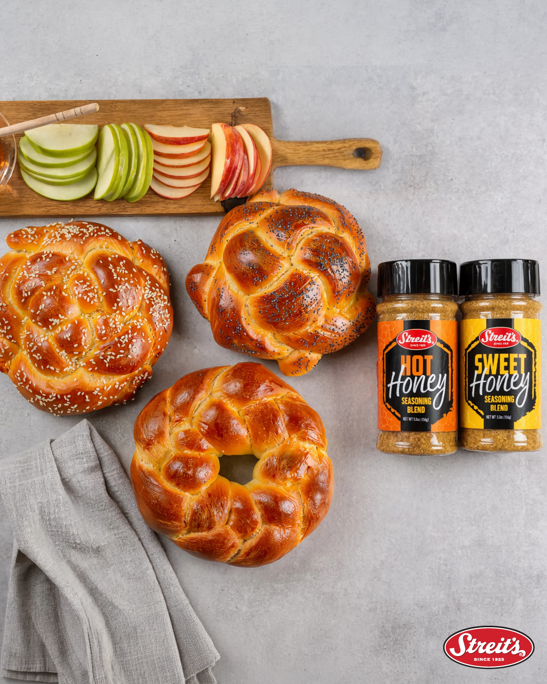 Dip the apples, dust the challah, and start the year with unforgettable flavor! 🍏🍯✨
Take your Rosh Hashanah feast to the next level by seasoning your spread with Streit’s Sweet Honey Seasoning.
Want to give the holiday table a little extra kick? Try a shake of Streit’s Hot Honey Seasoning for that perfect sweet-and-spicy balance!
Go for the double on Amazon:
🔥 a.co/d/021lxkpJ
🍯 a.co/d/08H2gV41
Wishing you a Chag Sameach and a sweet, honey-infused New Year! ❤️