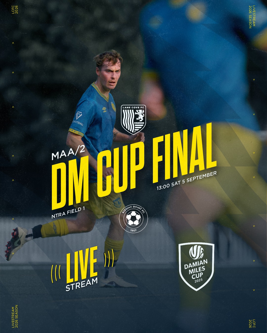 HUGE WEEKEND!!!
Could this season get any better for our MAA/2s??? We'll find out on Saturday as the lads take on Kissing Point in the final of the Damian Miles Cup. They are vying to be the first div 2 team to lift the DM Cup and who would bet against them with the form they have been in. So if you can get yourselves to North Turramurra for a 1pm kickoff then you are in for a fantastic afternoon of Football.
FORZA COVE!!!
@lanecove_div2
π΅π‘β½οΈπͺπ‘π΅
#AnyOneCanPlay #LaneCoveFC
#LaneCove #inthecove #NSFA #footballnsw #footballaustralia #football #soccer #footballislife #footballculture #footballlife #femalefootball #MatchDay