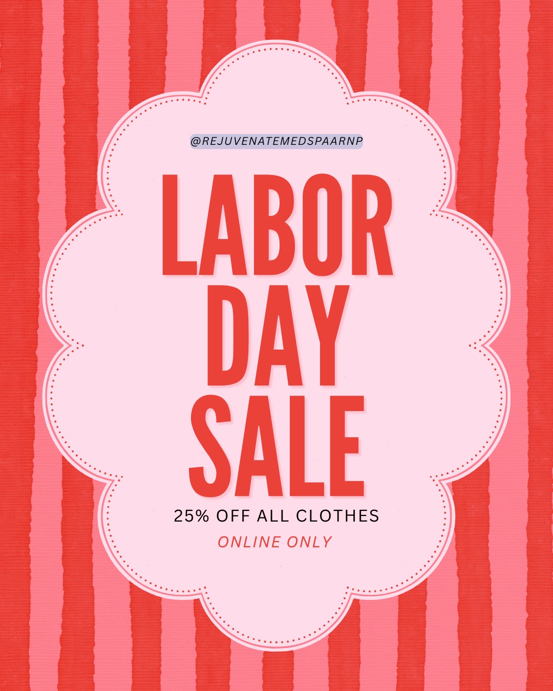🇺🇸 LABOR DAY SALE! 🇺🇸
Your closet called… it wants 25% OFF all clothes from Rejuvenate!
Sale lasts through midnight on Monday, September 7th.
✨ Online only
📦 Ship it or pick it up in-store!
🛒Link to Shop: https://rejuvenateboutique.myshopify.com
#boutique #boutiquestyle #boutiqueonline #cedarvalley #medspa #rejuvenateboutique #ShopLocal #shoplocal #shopsmall #labordaysale #labordayweekend #LaborDaySpecials