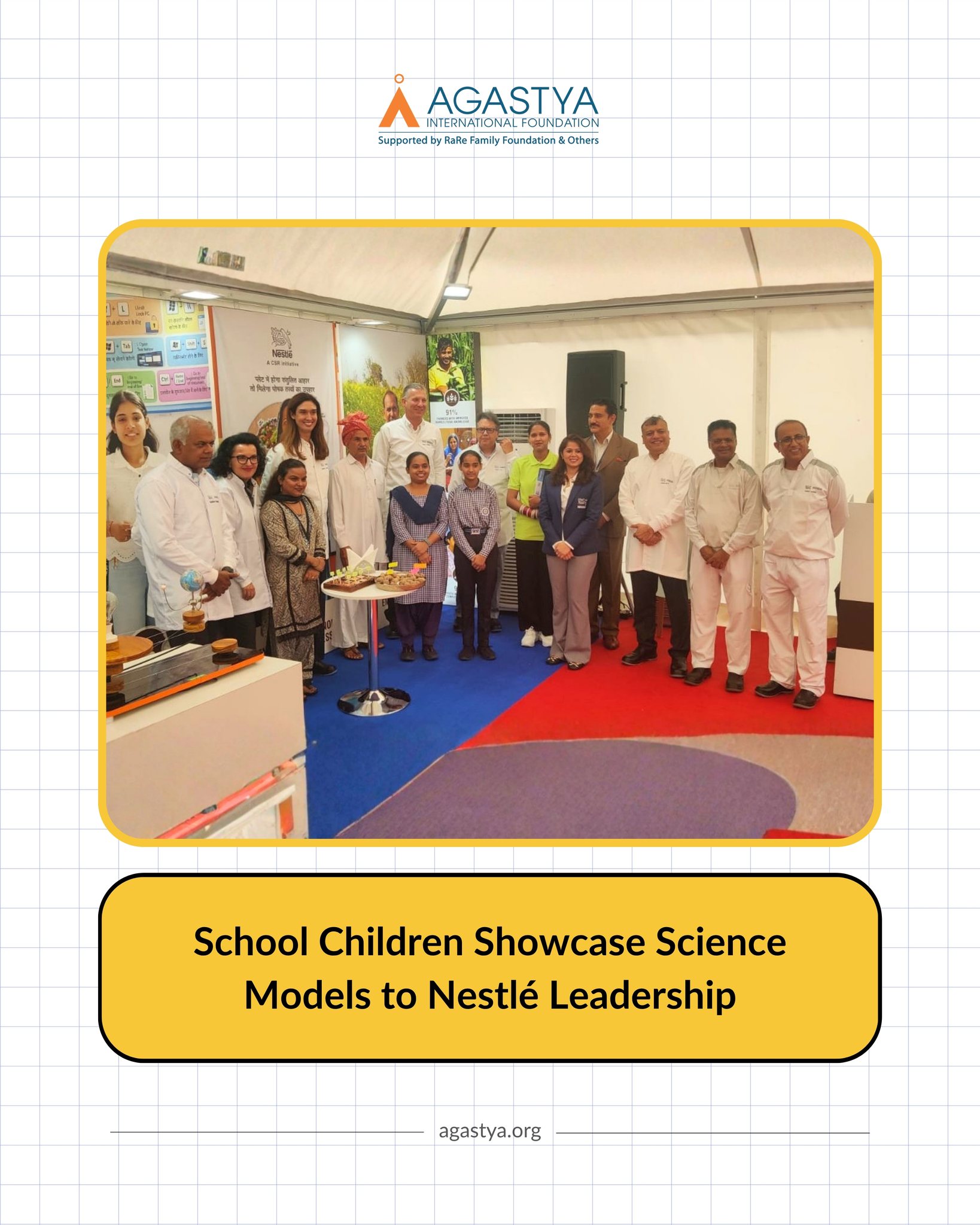 From learning to sharing their ideas!
Siya and Yana from Government Model Sanskriti School, Rajakheri, Haryana presented five science models Eclipse, Inertia of Rest, Human Lung, Double Cone, and Human Heart before Nestlé’s Global CEO and senior leadership team.
As part of their preparation, the children also visited the Nestlé Samalkha Plant, gaining a closer look at the world beyond their classroom. The presentation gave them a chance to share what they had learned, explain their models with confidence, and interact with senior members of the organization.
A moment where curiosity found a voice, and learning became something to share.
#STEMEducation #ScienceLearning #Curiosity #LearningBeyondTheClassroom #Nestlé