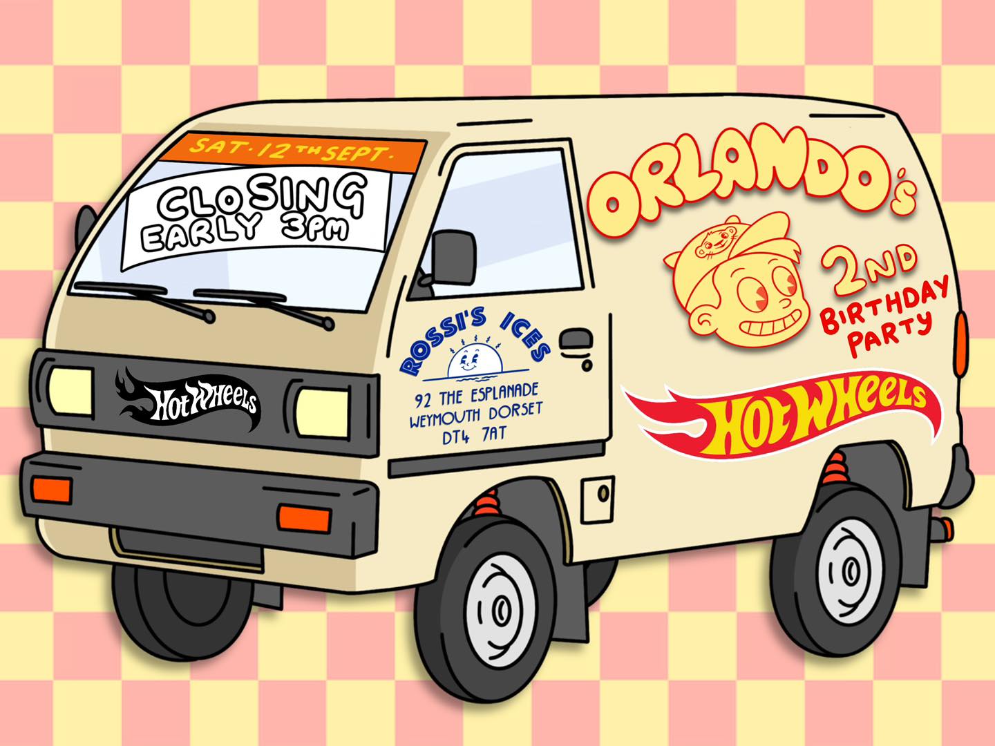 CLOSING EARLY 🚗 on Saturday 12th September 2026 we will be hosting Orlando’s 2nd Birthday Party 🥳 we will be closing at 3:30pm to spend time with family 🕞