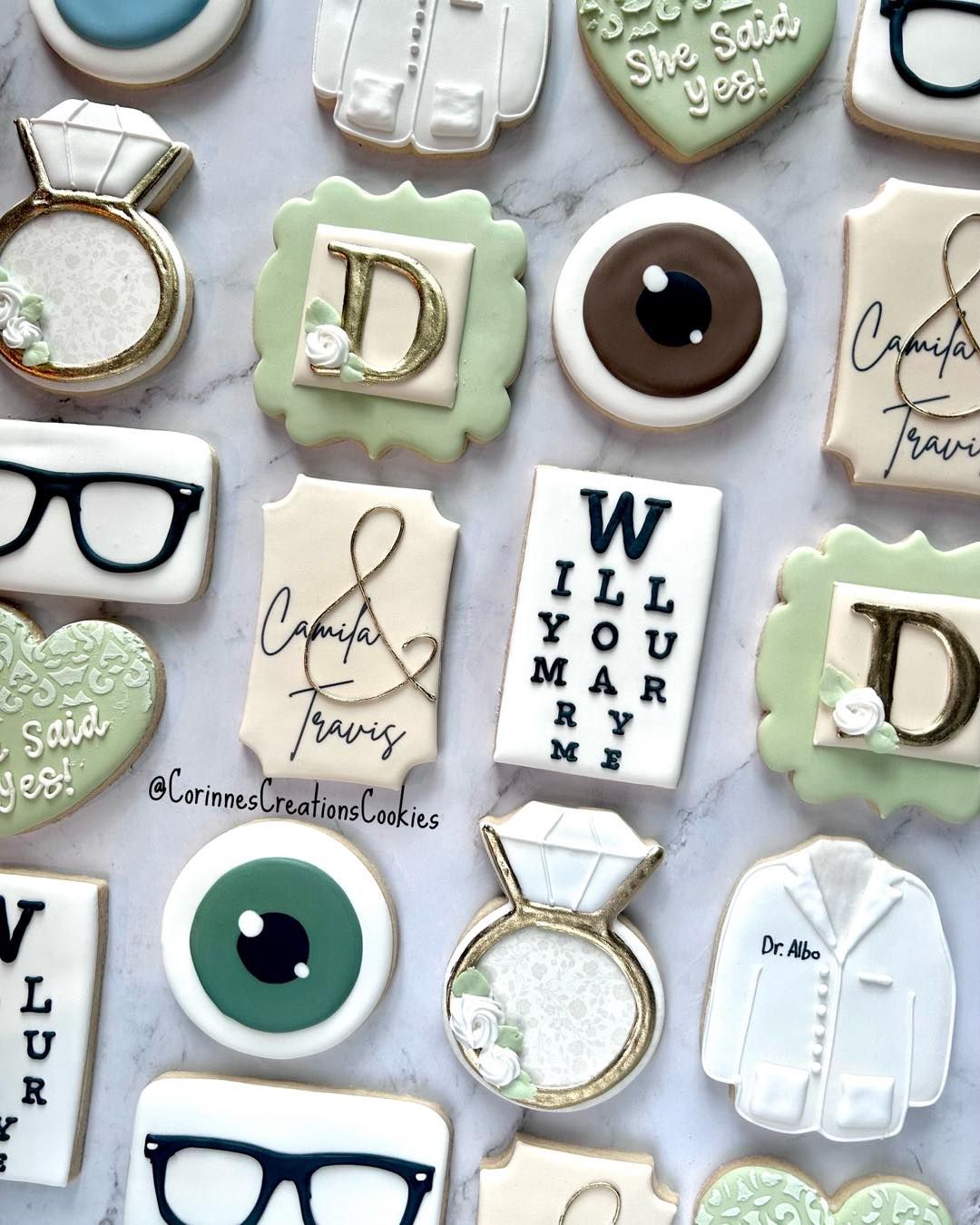 When you’re popping the question to a recent eye doctor grad. Such a fun set to do. Congratulations Camila & Travis on your engagement!
.
.
.
#thewoodlandstxcookies #wedding #sugarcookies #decoratedcookies #thewoodlandstx #customcookies #engagement #engagementcookies #shesaidyes #eyedoctor #eyedoctors