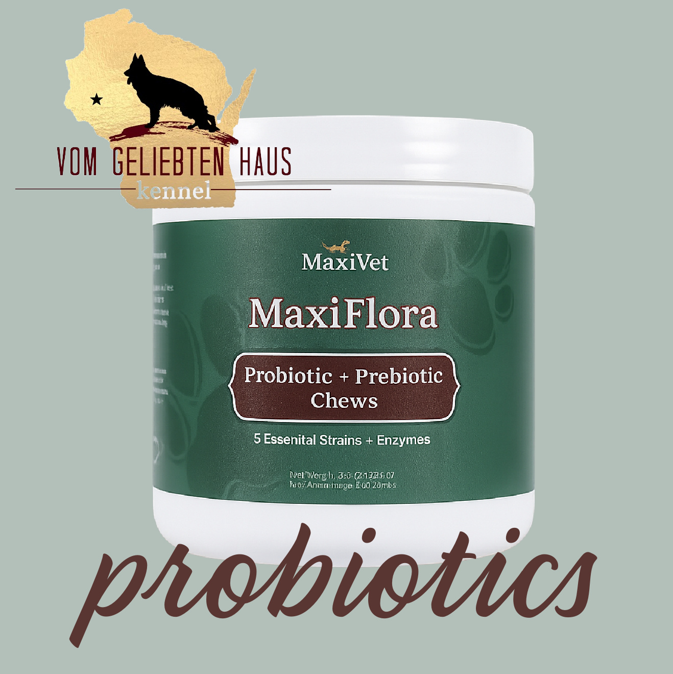 What Is Inside MaxiFlora?
Each daily chew contains:
Five probiotic strains totaling 1 billion CFU
Pumpkin seed powder as a prebiotic ingredient
Papain and bromelain digestive enzymes
We appreciate the combination of probiotics, a prebiotic ingredient, and enzymes in one easy-to-give chew. Our dogs enjoy them, which makes daily use simple.
Order from maxi-vet.com using referral code 00567.
#IngredientsMatter #MaxiFlora #DogSupplements #CanineGutHealth