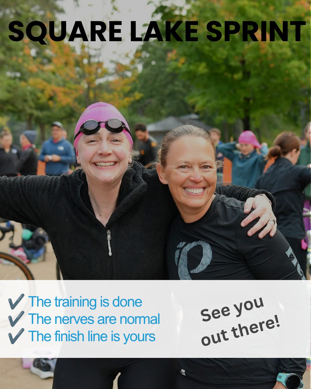 Sprint day at Square Lake.
Yesterday belonged to the 70.3. Today the lake is yours. Some of you are racing your first triathlon this morning, and your supporters are pulling for you.
Go get it.
#MNTriathlon #MinnesotaRunning #TwinCitiesRunning #SquareLake
