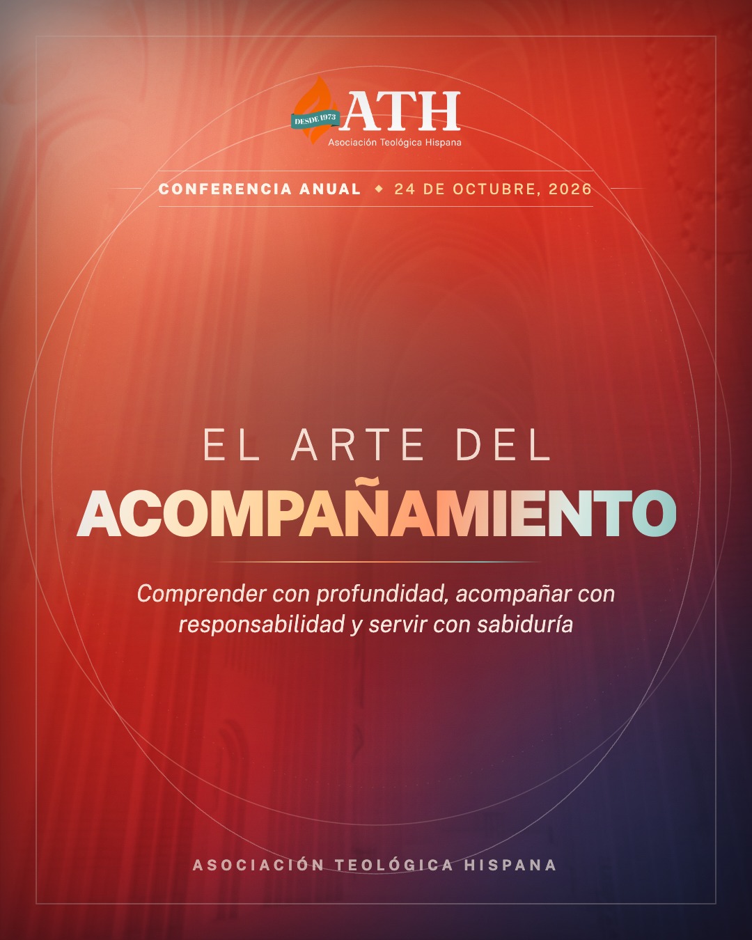 ✨ Acompañar es un arte que se aprende.
📖 Conferencia Anual ATH 2026: «El arte del acompañamiento».
Un encuentro teológico e interdisciplinario para comprender con profundidad, acompañar con responsabilidad y servir con sabiduría.
🎓 Para instituciones de educación cristiana, docentes, académicos, pastores y líderes.
🧩 Cuatro ejes: comprender, acompañar, formar y transformar.
🗓️ 24 de octubre de 2026.
🤝 Guarda la fecha y comparte con quien camina contigo.
#ATH #ElArteDelAcompañamiento #ConferenciaATH2026 #EducaciónTeológicaHispana #FormaciónMinisterial