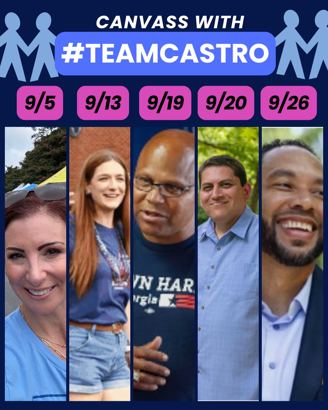 Looking for some fun, community-building weekend plans?😉
We've got you covered! Here are all of our canvassing opportunities for the month of September. We'll be joining forces with some other incredible candidates so get excited. 🎉
If you've never canvassed before, don't worry--it's much easier (and more fun) than you think! We'll give you all the tools you need. So mark your calendars because the biggest difference YOU can make in this election is to connect personally with other voters. Neighbors talking to neighbors is the best way to share our campaign!