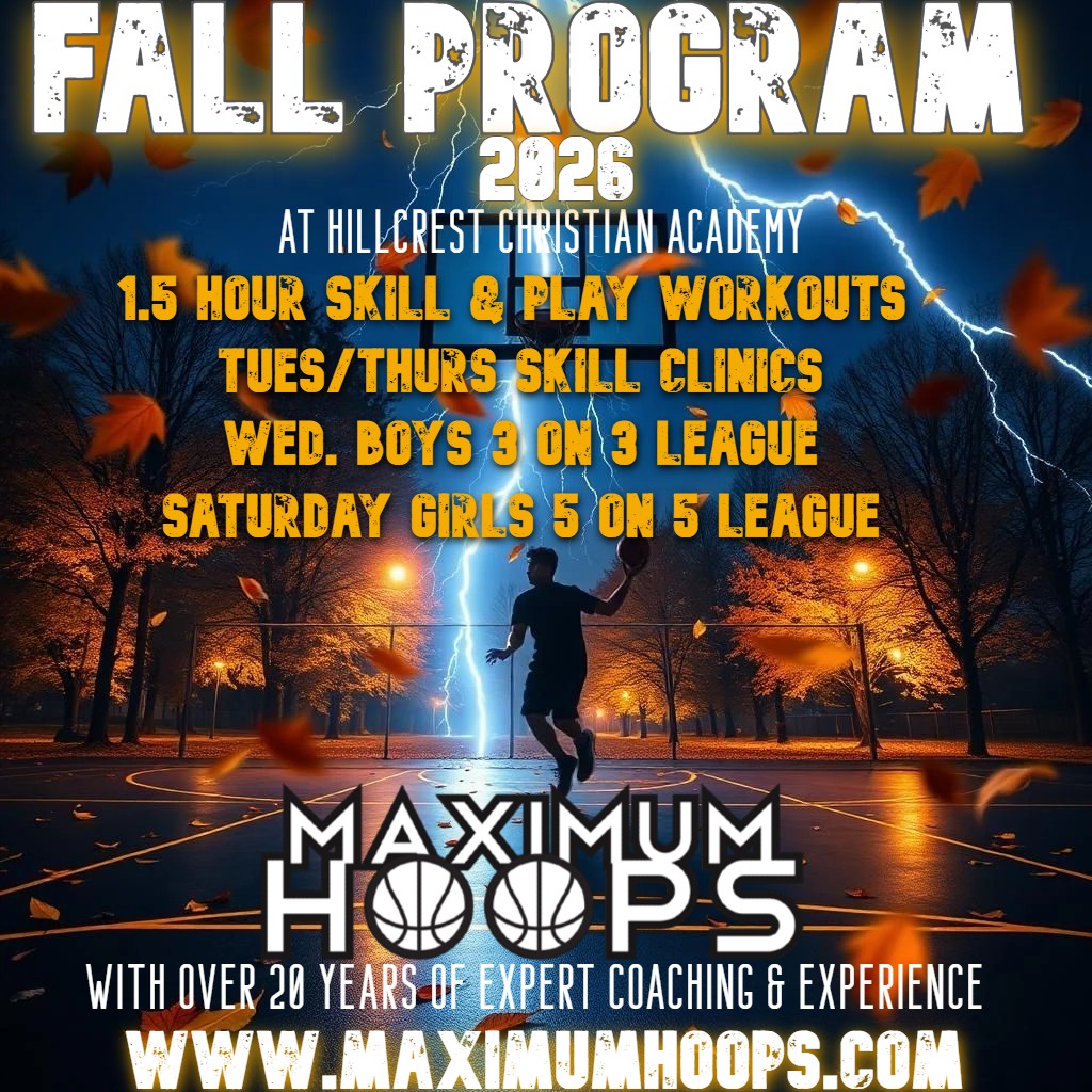 TONIGHT Thursday Sept. 3rd!
SHOOTING SCHOOL
w/ Coach Steve Brodzinski Drop-In!!!
6:00pm -Boys & Girls Grades 1-5
7:00pm - Boys & Girls Grades 6-12
*5th welcome to attend either session
https://maximumhoops.com/fallprogram2026
#pittsburgh #basketball