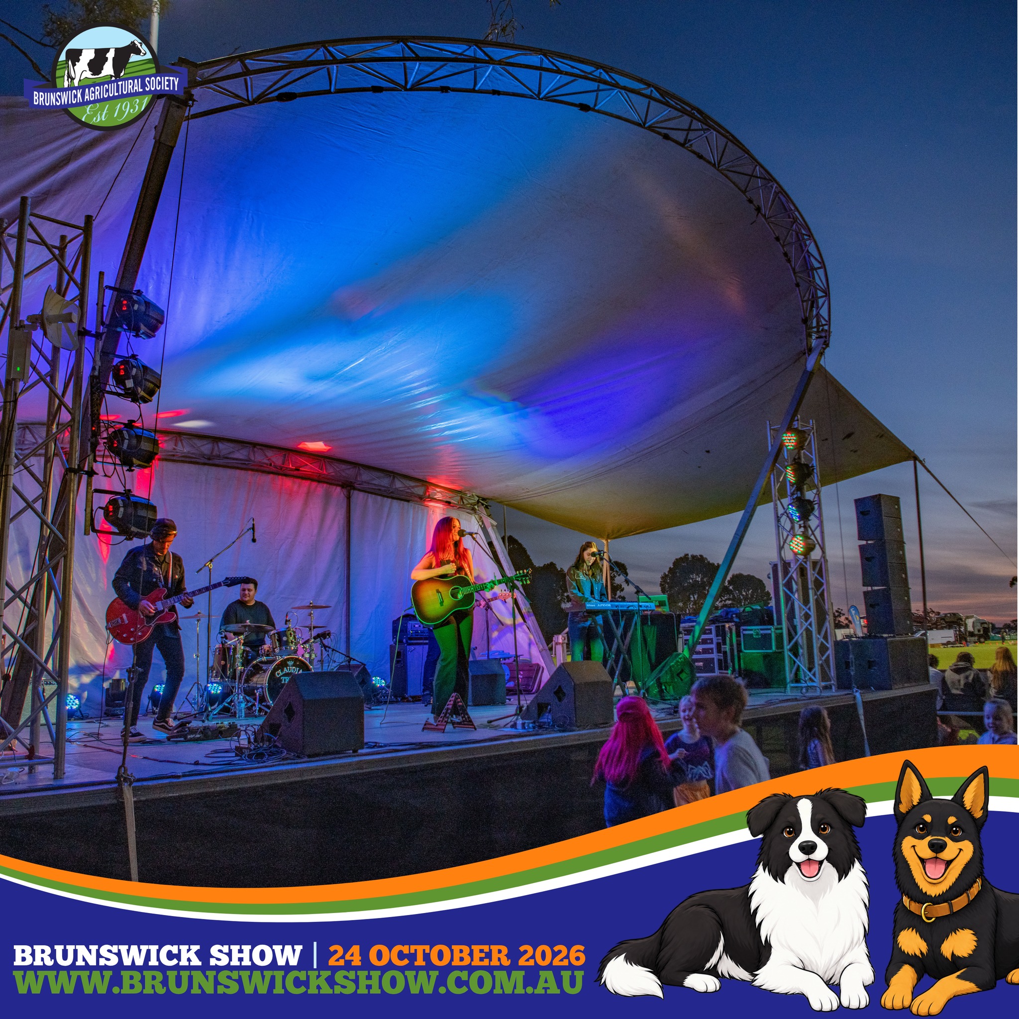 When the sun goes down, the Show keeps going. Grab some dinner, settle in and enjoy live entertainment on the Alcoa Main Stage, under the lights. ๐ถโจ
๐ BRUNSWICK SHOW 2026
๐ Brunswick Show Grounds
๐
Saturday 24 October 2026
๐๏ธ Info + Tickets: www.brunswickshow.com.au