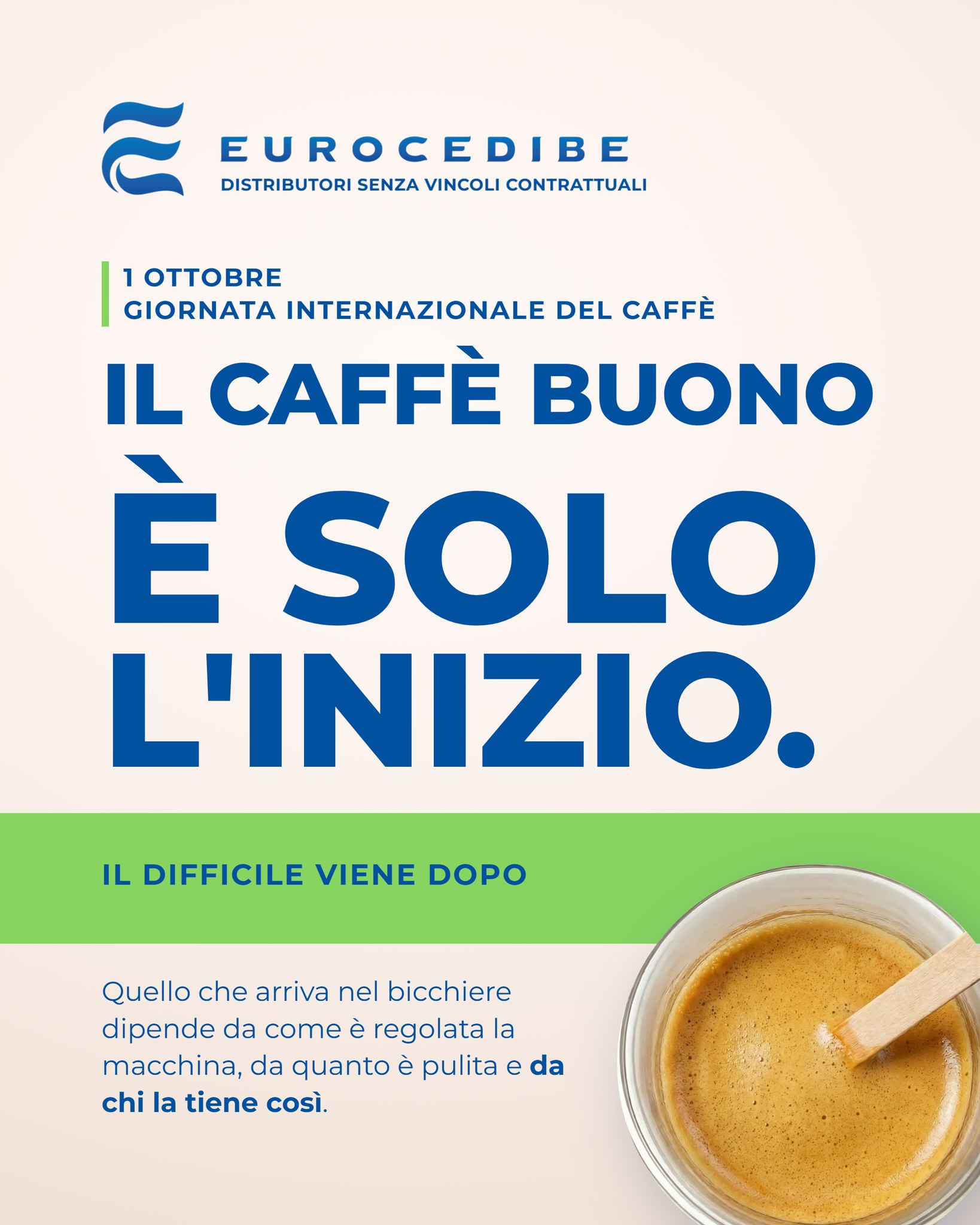 “Sì, ma non è come il caffè del bar.”
Al bar c’è un barista. Il distributore, invece, deve preparare centinaia di caffè ogni giorno senza nessuno davanti a controllare ogni tazzina.
In occasione della Giornata Internazionale del Caffè raccontiamo cosa c’è dietro un buon caffè al distributore. Perché premere un pulsante è semplice. Fare in modo che il risultato sia buono ogni volta, un po’ meno.
Leggi il blog: https://www.eurocedibe.it/post/perch%C3%A9-il-caff%C3%A8-del-distributore-non-dipende-solo-dal-caff%C3%A8
Eurocedibe – distributori automatici senza vincoli contrattuali
#Eurocedibe #DistribuzioneAutomatica #Vending #Caffè #PausaCaffè #Marche #AscoliPiceno #GiornataInternazionaledelCaffè