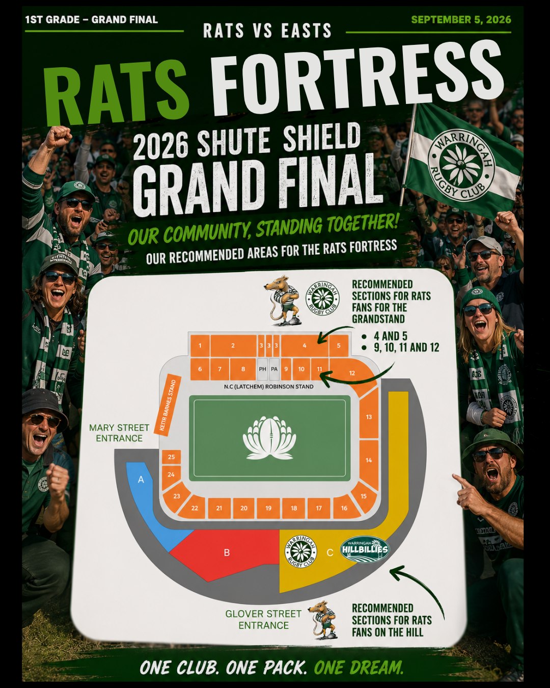 ππ RATS FANS β LETβS STAND TOGETHER!
Grand Final day is about ONE RAT PACK.
We want to get as many Warringah supporters as possible sitting together, cheering together and making some serious noise! π£
So if you're heading to Leichhardt Oval, check out our recommended seating areas and join the Rats Fortress. π°π
The more of us together, the louder we are!
Bring your mates. Bring your flags. Bring your voice.
And let's turn Leichhardt into a sea of green. ππ€
RATS FANS β THIS IS WHERE WE COME TOGETHER.
π Rats vs Easts
π
Saturday, September 5
π Leichhardt Oval
ποΈ Get your tickets through www.shuteshield.rugby/tickets
ONE CLUB. ONE PACK. ONE DREAM.
#GoRats #RatPack #WarringahRugby #GrandFinal #ShuteShield #RatsFortress #LetsGoRats #WarringahRats @friendsofwarringah @warringahratsjuniors @warringahhillbillies #shuteshield
#ratfamily #raturday #warringahrugby