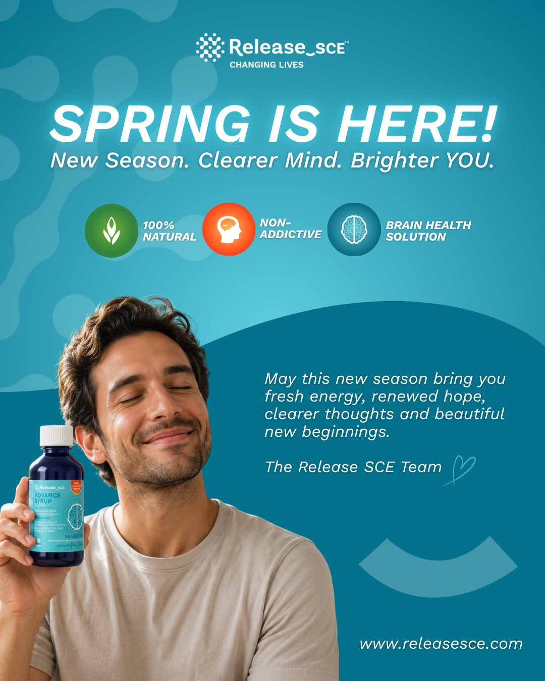 Hello Spring.💙
May you grow through what you’ve been through, make space for what’s ahead and remember to be present for the moments that matter most!
Release SCE is a 100% natural non-addictive brain health solution. Used and recommended by thousands daily.
👉 Available online www.releasesce.com
Also available on Takealot.com, selected pharmacies or speak to your nearest Release SCE distributor/agent.