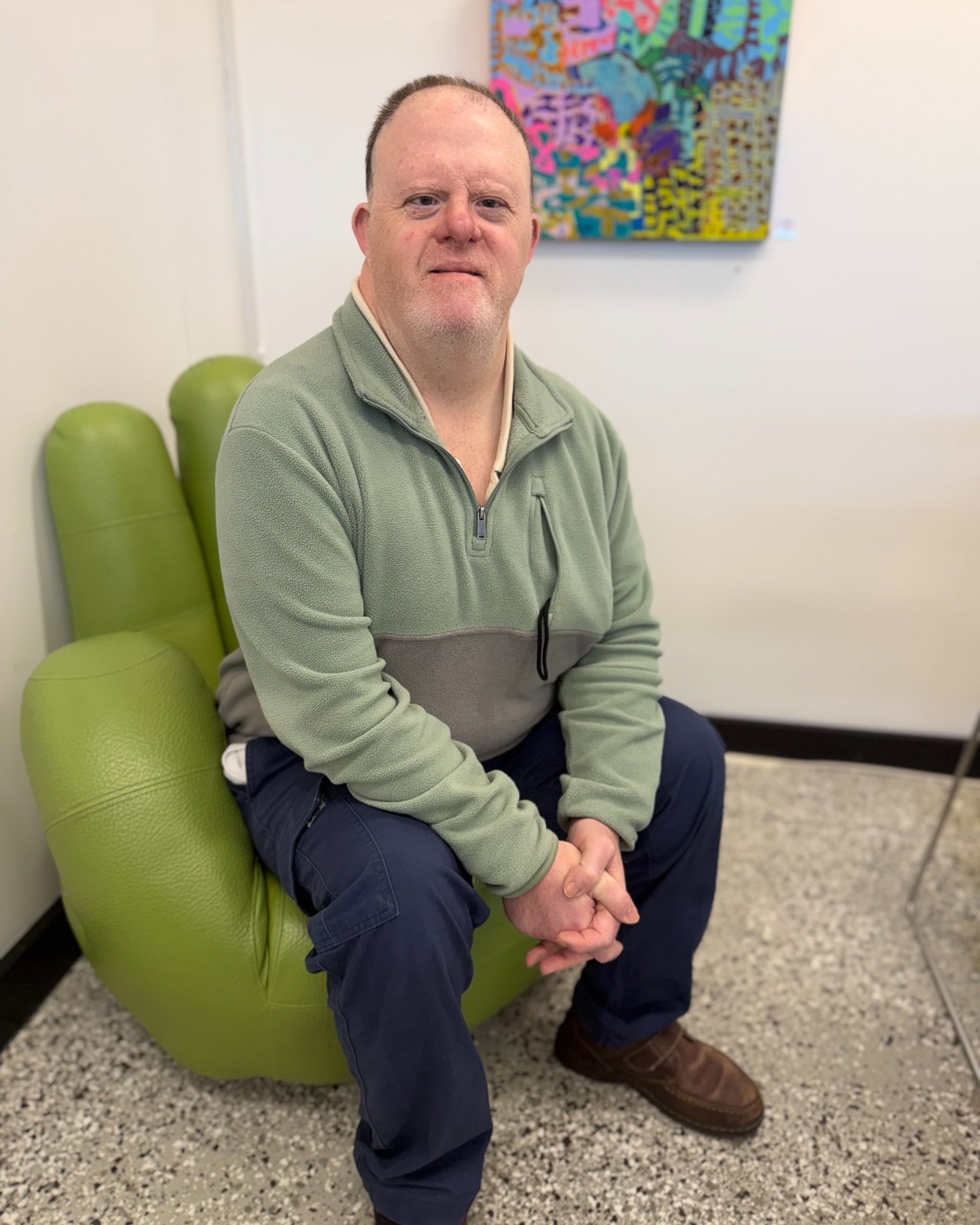 Congratulations to James Jones on the success of his debut solo art exhibition "The World According To..." last Saturday here at GO! 🎨🖌⭐🤩✨ James sold several works and had a great day sharing his creativity and passion for art with the world. Well done James on an amazing achievement.
#GoulburnOptions #BiggestLifePossible #DisabilitySupportServices #DisabilitySupport #GOArt