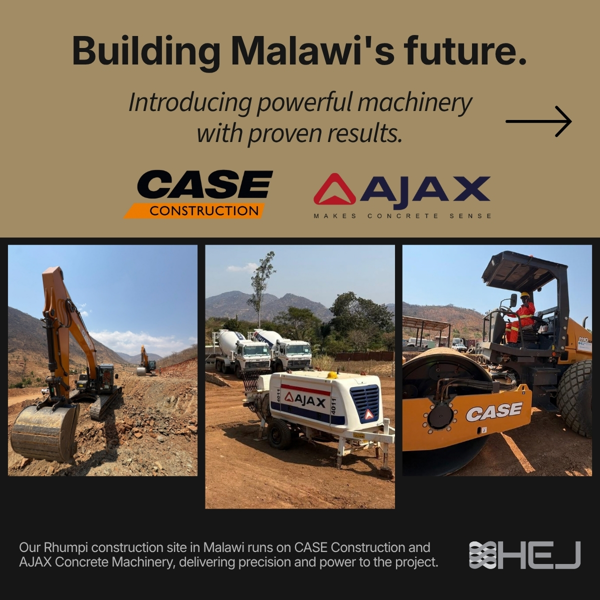 Featuring excavation work currently taking place on the Rhumpi Water Treatment Project undertaken by HEJ where an estimated 150,000 m3 of earth will be moved. With proven results, HEJ trusts in its dealerships and puts the machine equipment through the test on its own construction sites.
Get in touch with us today.
CASE Construction: https://www.hejackson.com/case-construction
AJAX Concrete Machinery: https://www.hejackson.com/ajax-concrete-machinery-equipment
#caseconstruction #ajaxconcretemachinery #case #ajax #malawi #construction