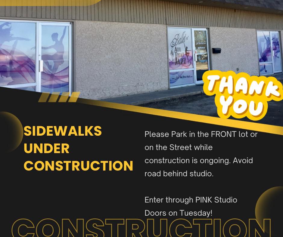 π§ Sidewalks in front of the studio are under construction! Please refer to your email for further detail. π¦Ί Thanks for your patience!