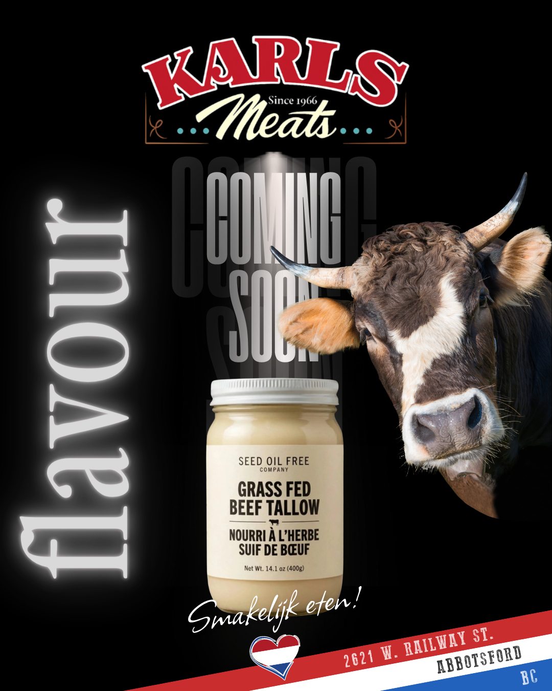 🥩 Coming Soon to Karl’s Meats: Grass-Fed Beef Tallow!
We’re still waiting for it to arrive—but we were too excited to keep this one quiet!
When our previous beef-tallow supplier went out of business, we began searching for a worthy replacement. The good news? Our new Grass-Fed Beef Tallow comes from the same folks who supply us with those unbelievably tasty Graze Chips!
Made from 100% grass-fed beef, this premium tallow is slowly rendered, minimally processed and completely seed-oil free. Its high smoke point makes it ideal for frying, roasting and sautéing—and it adds a rich, savoury flavour to meats, vegetables, potatoes and even baking.
It isn’t a new cooking trend. It’s a return to the traditional cooking fat families relied upon before highly processed seed oils became commonplace. 💪
Seed Oil Free Co. Grass-Fed Beef Tallow will be arriving on Karl’s Meats shelves very soon. Keep watching our page—we’ll let you know as soon as it lands!👍
Smakelijk eten! 😋
— The Karl's Meats Team 💪
📍 Karl's Meats
2621 W. Railway St, Abbotsford, BC
📞 (604) 859-9011
#ComingSoon #GrassFedBeefTallow #SeedOilFree #TraditionalCooking #GrazeChips #DutchDeli #AbbotsfordBC #KarlsMeats