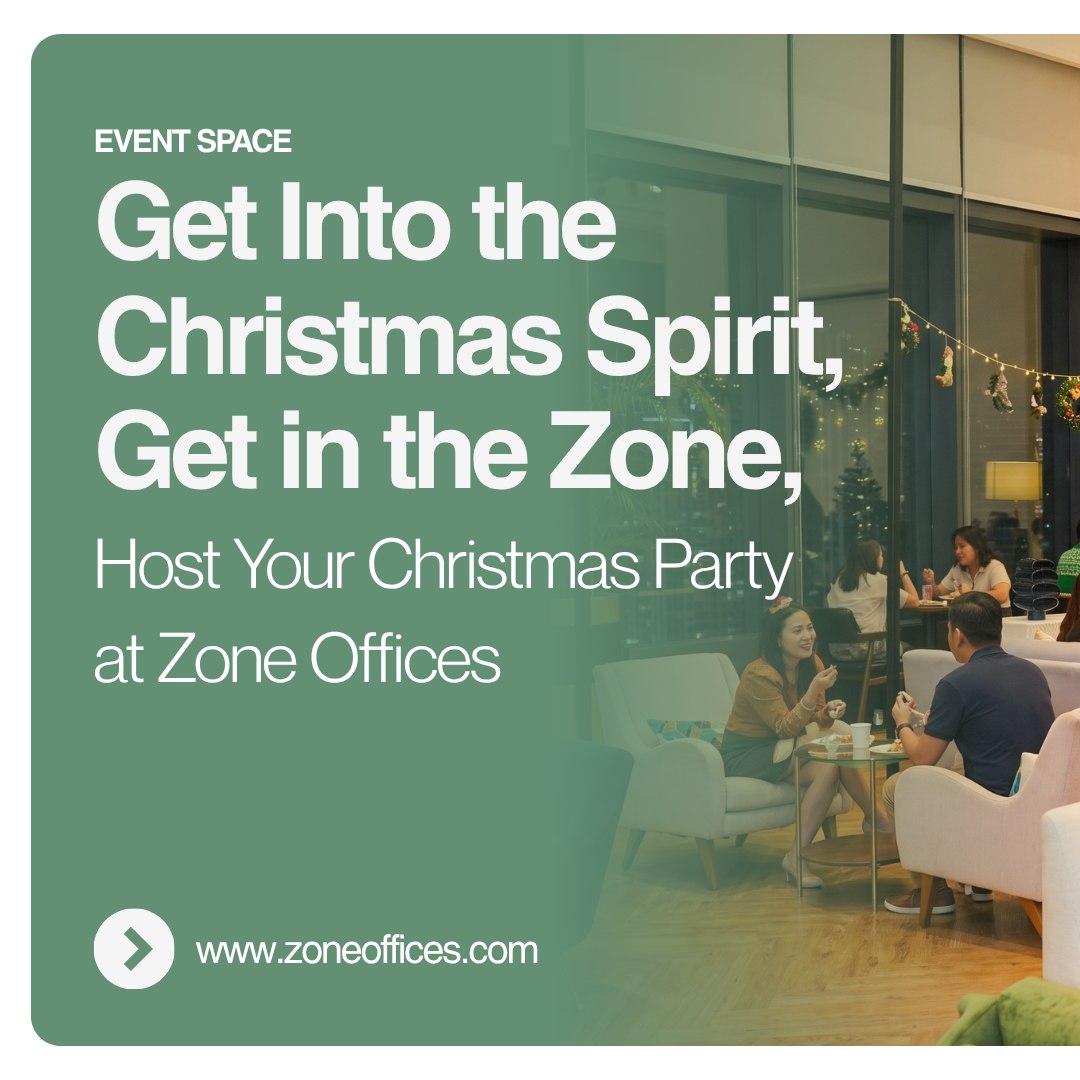 Still looking for a Christmas party venue in BGC?
Bring your team together and celebrate the year in a professional, comfortable space at Zone Offices.
Whether you're planning a company Christmas party, year-end gathering, team celebration, or intimate corporate event, our event space gives you the flexibility to create an experience that fits your team and program.
Located in the heart of BGC at Arthaland Century Pacific Tower, Zone Offices gives your guests a convenient, premium setting for your celebration—with flexible event space and catering options available depending on your requirements.
Skip the usual restaurant setup and create a Christmas celebration that's truly your own.
Message us and talk to us about your requirements now.