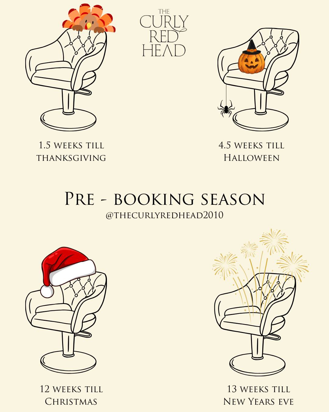 Your future self will thank you! ✨
Take the stress out of holiday hair and get your next 13 weeks of reservations on the books. Spots are filling up, and you don't want to be left scrambling!
Snag your spot today. 😉
613.201.6079