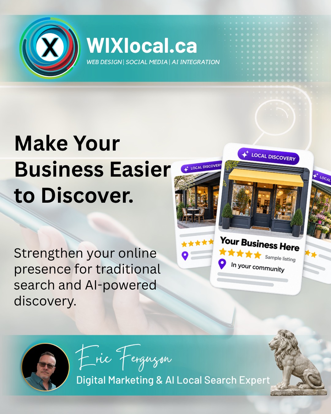 An outdated website. Missing service details. Different business hours on different pages.
Small gaps can leave potential customers with big questions.
Let’s bring your online presence together with clear website content, accurate business information, and social media that reflects what you actually offer. 📍
WIXlocal.ca helps small businesses build a stronger foundation for online discovery, from traditional search to AI-powered tools.
Send me your website address and tell me what you’d like to improve.
— Eric Ferguson
🌐 WIXlocal.ca
#WIXlocal #OnlineVisibility #LocalSearch #FraserValleyBusiness #DigitalMarketing