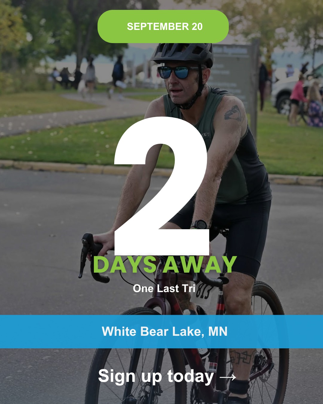 Two days. ⏳
One Last Tri is Sunday at White Bear Lake County Park, Sprint or Olympic, solo or relay. If you've been waiting for a sign, this is the last one you're getting this year.
Sign up here: https://www.mmraces.com/one-last-tri