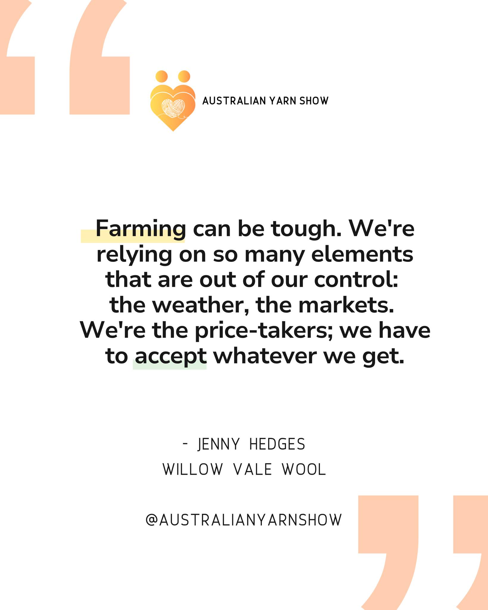 This honesty from our 2026 main stage has stayed with us. Behind every ball of yarn is a grower navigating uncertainty most of us never see. The fibre industry only stays strong when that reality is understood and valued 🌟
To the growers doing this work season after season, thank you. We see you 🧡
👋 @willow_vale_wool