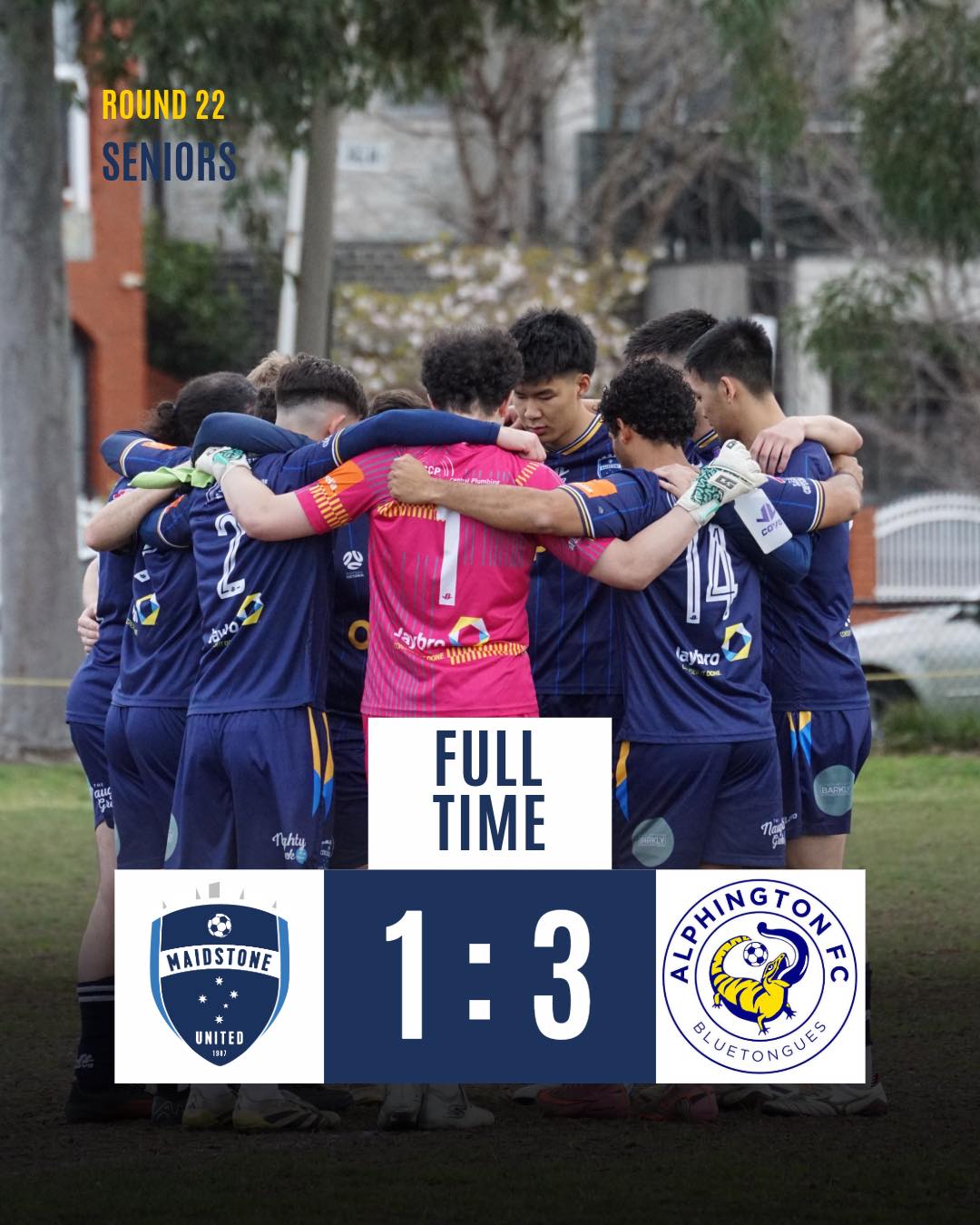 Full time on our final game of the season.
A tough finish for our Reserves, going down 2–1, while our Seniors fell 3–1.
Not the way we wanted to close out the year, but the job was already done. Promotion secured. 👏
A huge thank you to everyone who supported us throughout the season. We’ll see you in State 5 next year 🫡