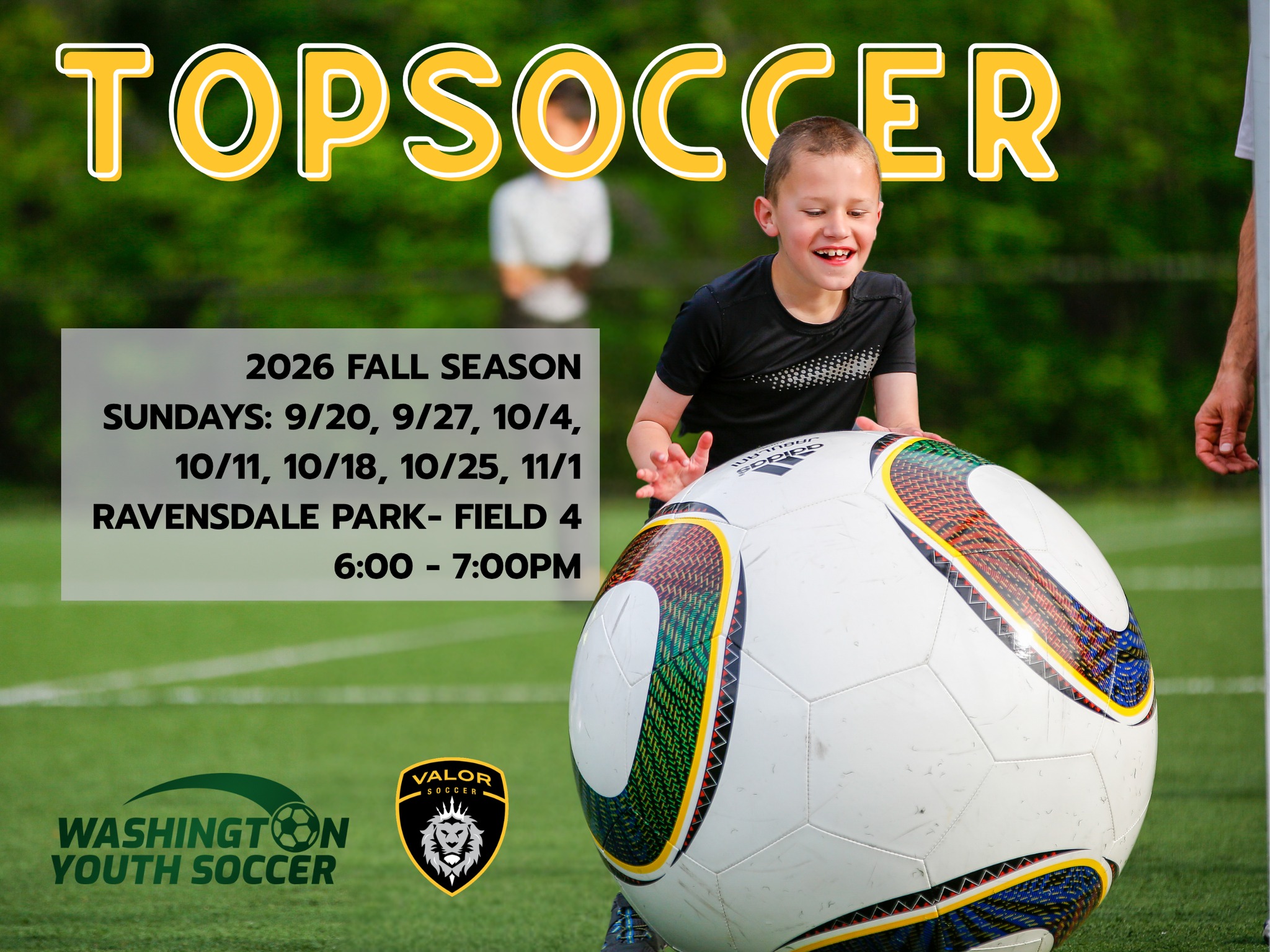 TOPSoccer fall season update
We have a quick schedule update for our TOPSoccer families! Our first session will not take place this Sunday, September 13. Instead, we’ll kick off the Fall TOPSoccer season on Sunday, September 20. #TOPSoccer #WeAreValor
To register for September 20 or any other dates, click the link in our bio.