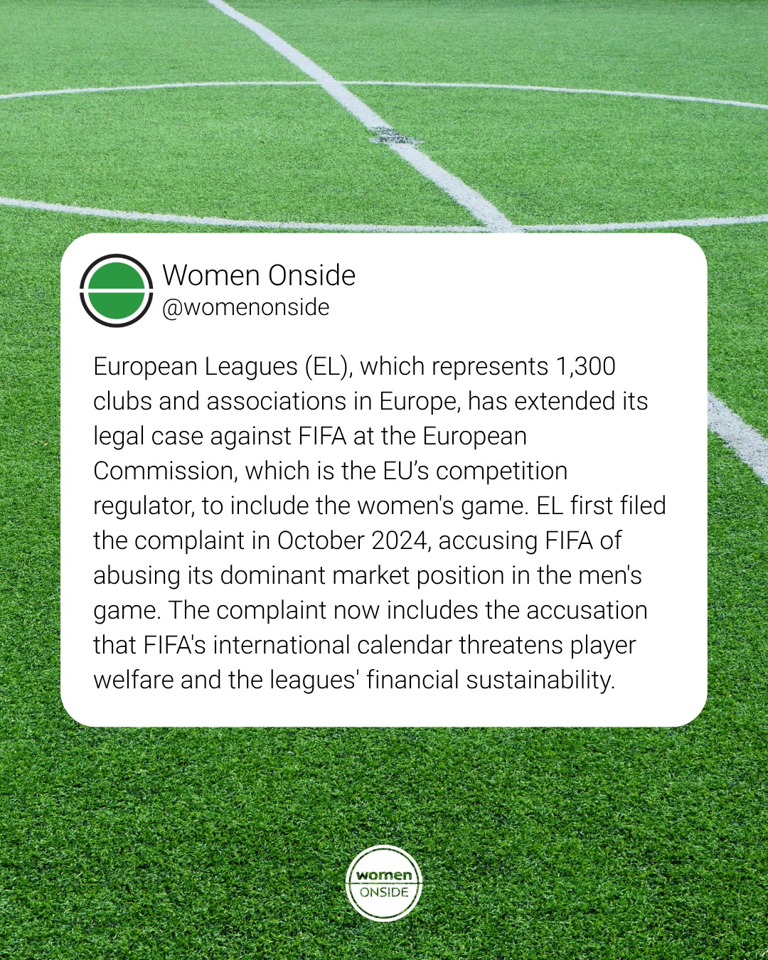European Leagues has accused FIFA of threatening player welfare and the financial sustainability of women's football in an extension of its case at the European Commission.