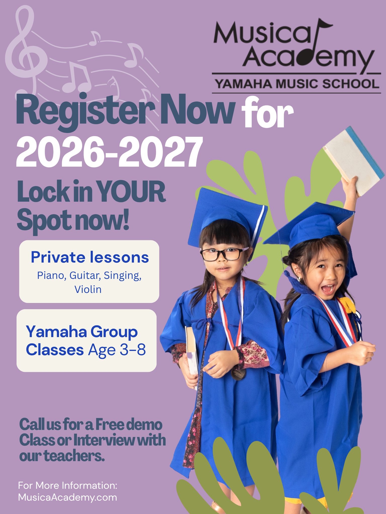 It's the beginning of the #schoolyear! It's time to give the #gift of #music to your child, as having music in their lives is shown to improve their lives so much! Come in and #register your child for lessons today!