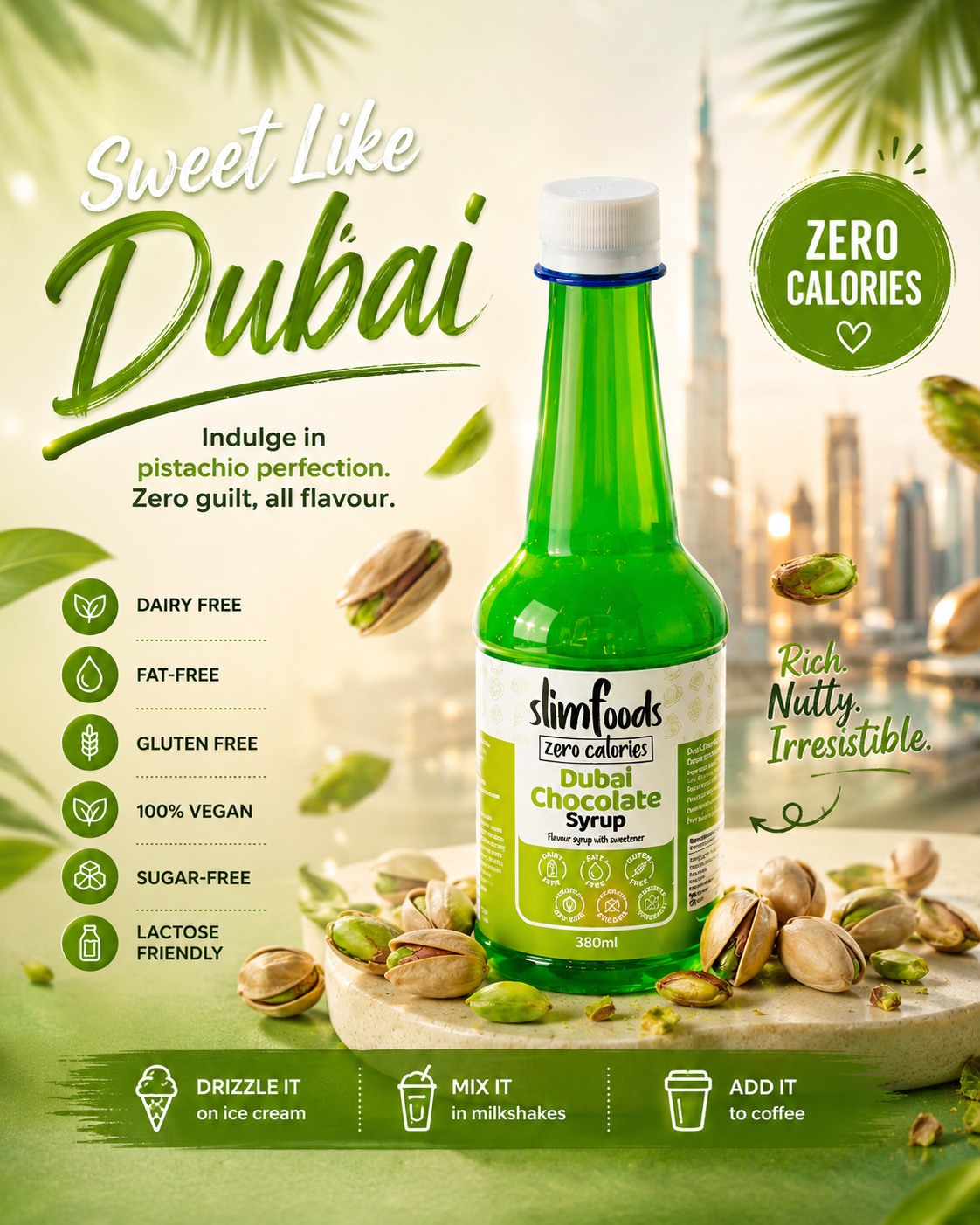 A little Dubai-style indulgence in every drizzle.๐
Rich, nutty and irresistibly smooth!
#slimfoodsonline #syrups #sauces