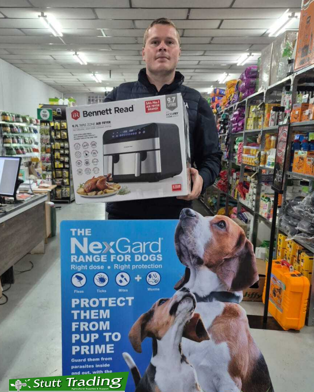 WE HAVE A WINNER!
Congratulations to Mark Venter, the lucky winner of our NexGard competition here at Stutt Trading! Dog owners know that keeping pets protected from fleas, ticks, and worms is essential, and Mark is walking away with a brand-new Bennett Read Air Fryer!
A huge thank you to everyone who entered, and a special shoutout to our supplier for sponsoring this fantastic prize!
#StuttTrading #NexGard #WinnerAnnouncement #PetCare #CompetitionWinner