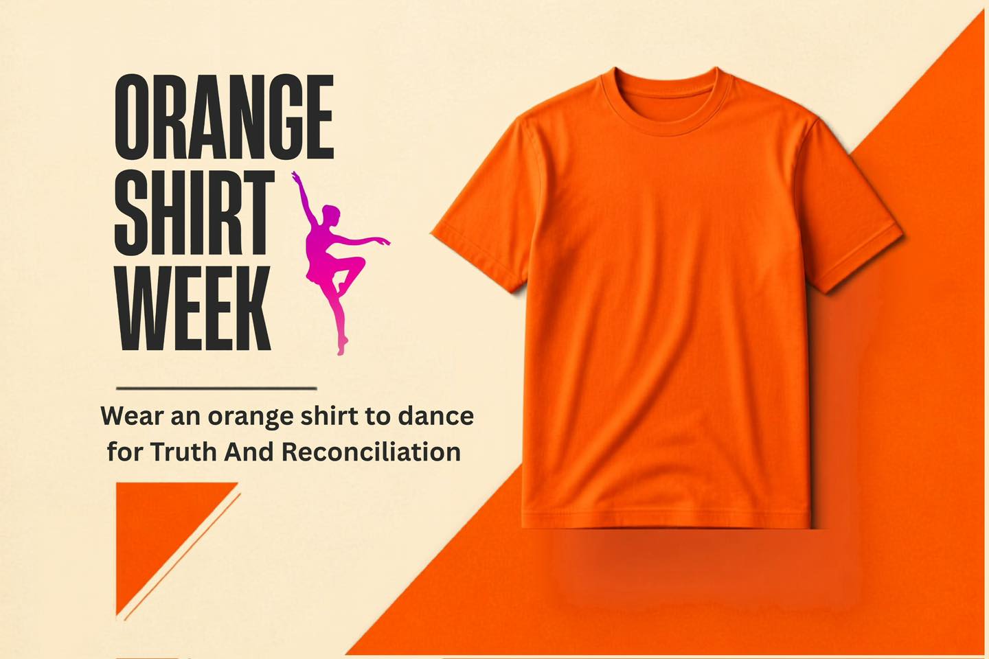 Orange shirt week at the studio! Feel free to wear an orange shirt this week in honour of Truth and Reconciliation Day. Sept 27 - Oct 2nd #balletnallthatjazz