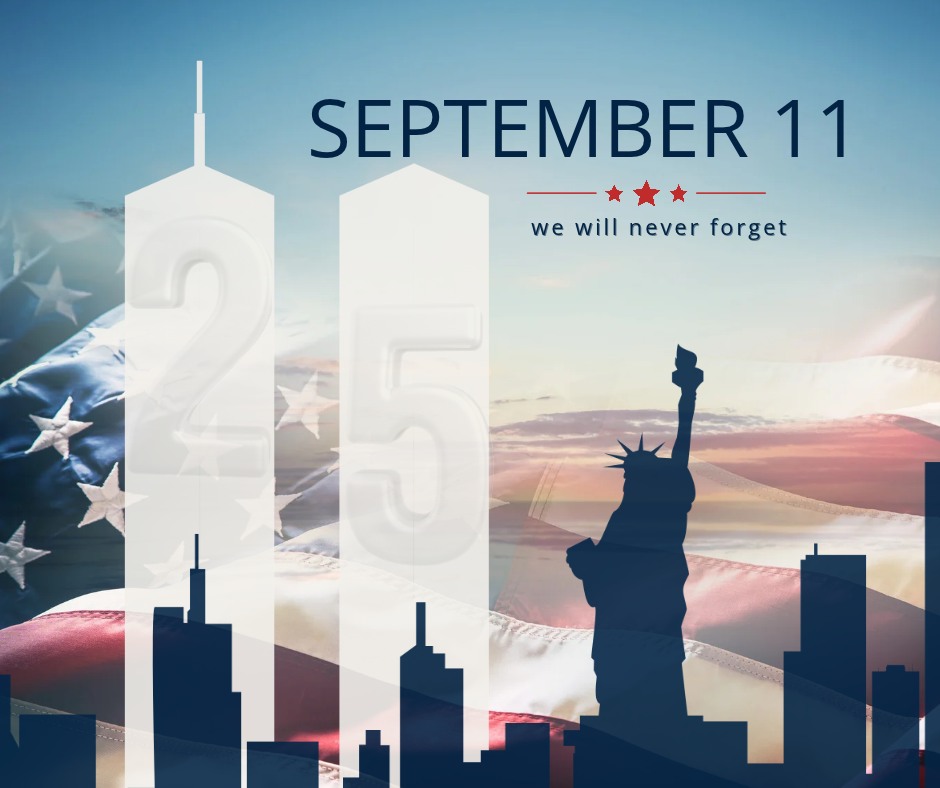 Today we remember.
We remember the lives lost on September 11, 2001.
We remember the families and communities affected by that tragedy.
We remember the courage of first responders and ordinary people who chose service over fear.
And we pray that God continues to guide us in the ways of peace, compassion, and love for our neighbor.
"God is our refuge and strength, a very present help in trouble." (Psalm 46:1)