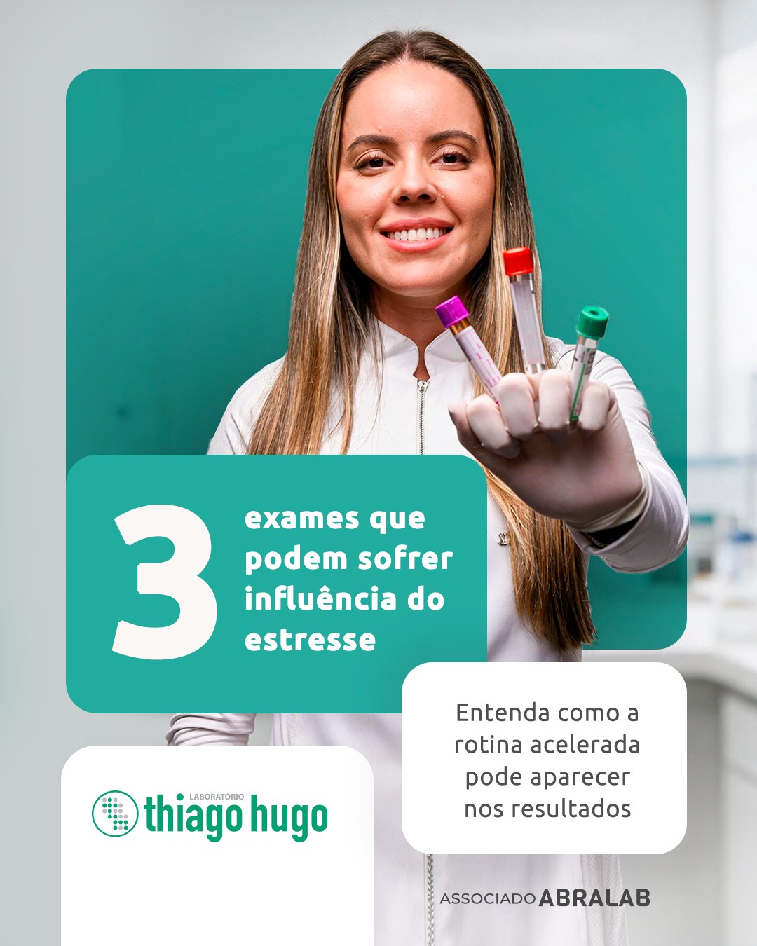 Uma noite mal dormida, um período de tensão ou uma rotina muito intensa podem fazer parte do contexto no dia da coleta.
Isso não significa que todo resultado alterado seja consequência do estresse. Cortisol, glicemia e parâmetros do hemograma podem sofrer diferentes influências.
Por isso, seguir corretamente as orientações de preparo e informar ao médico situações relevantes da sua rotina ajuda na interpretação dos resultados.
👉 Recebeu uma solicitação médica? Fale com nossa equipe e tire suas dúvidas.
🔬Laboratório Thiago Hugo
☎📲 Whatsapp ou Call Center (38) 3531-8650
📧 contato@laboratoriothiagohugo.com.br
📍Unidades em Diamantina, Patrocínio, Conceição do Mato Dentro e região.
Para mais informações, acesse o site:
🌐 http://www.laboratoriothiagohugo.com.br
#diamantinamg #conceiçãodomatodentro #patrocinio #laboratoriothiagohugo