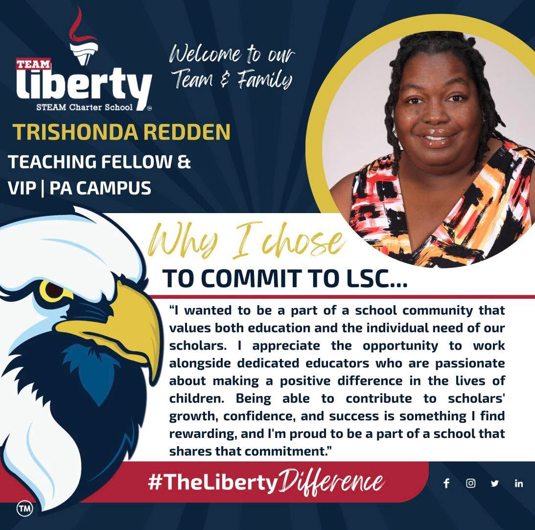 From Liberty VIP to Liberty team member! 🦅💙
She already knows #TheLibertyDifference as a parent—now she’s joining our team to help make it happen every day.
Help us welcome one of our own to the Liberty STEAM Charter team for the 2026–27 school year! #CharterChoiceChange