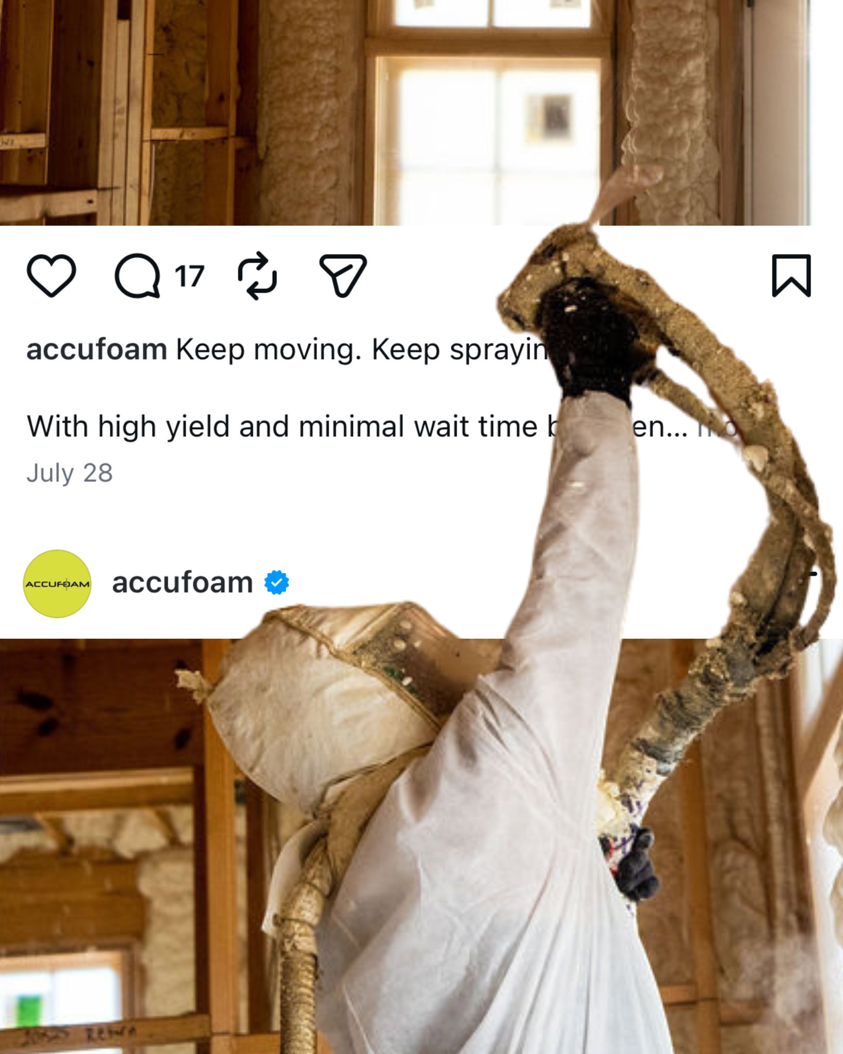 Do we have your attention now? 👀
Made in the USA with a focus on innovation, consistency, and the contractors using our products every day.
Spray with confidence. Spray Accufoam.
#Accufoam