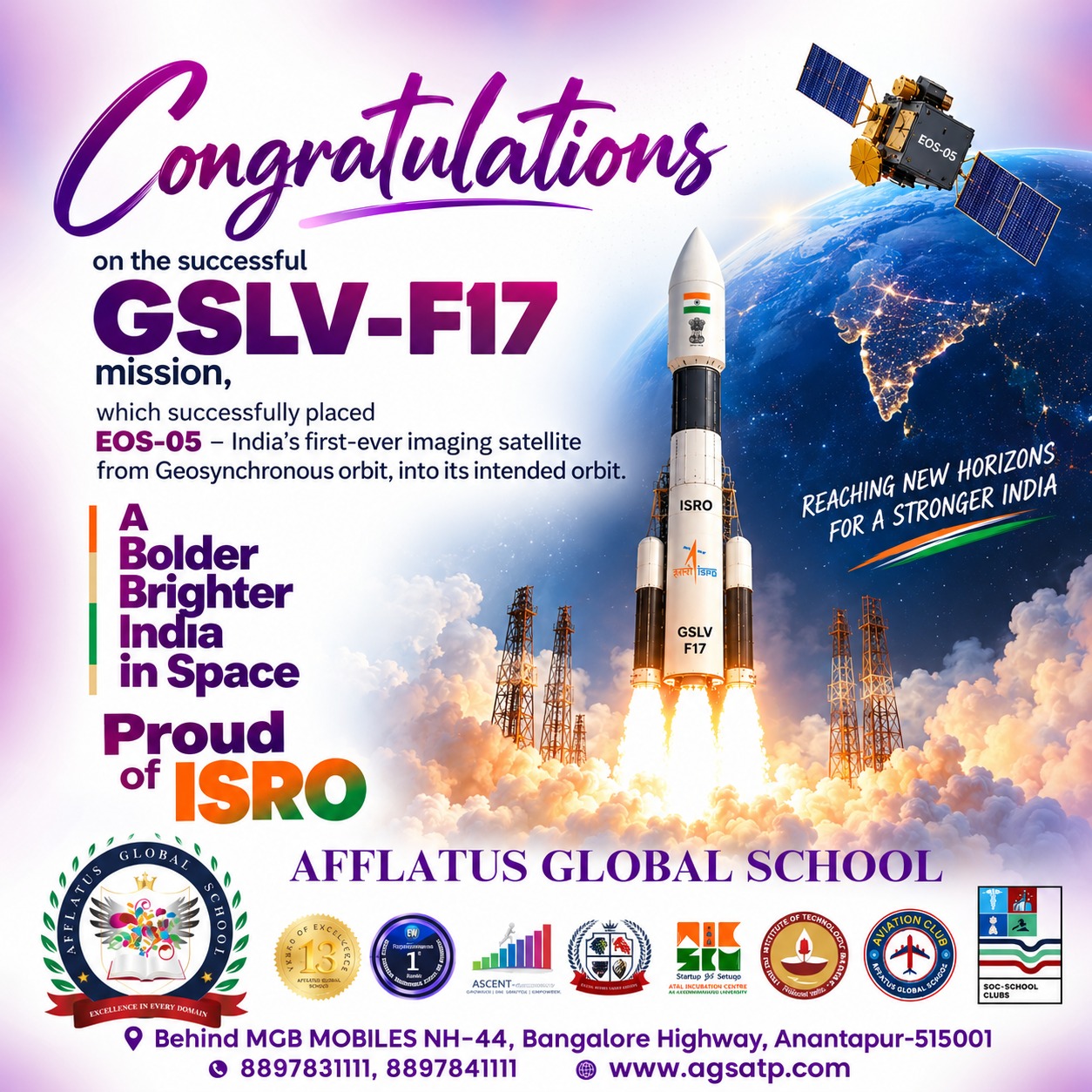 🚀 India Reaches New Heights!
Celebrating the successful GSLV-F17 mission and another proud milestone in India’s journey into space. 🌌✨
#ISRO #GSLVF17 #EOS05 #IndiaInSpace #SpaceMission #ProudIndian #IndianSpace #SpaceTechnology