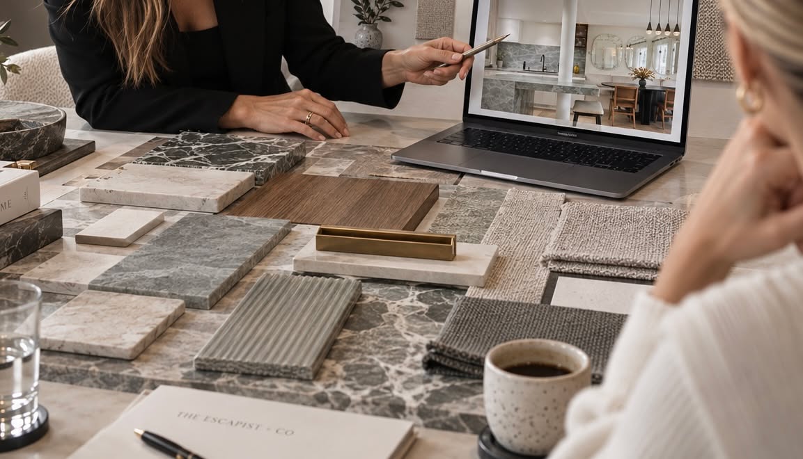 INSIDE A CLIENT PRESENTATION
One of our favourite project milestones.
This is where ideas begin to feel real.
The moment clients can finally see the future of their home.