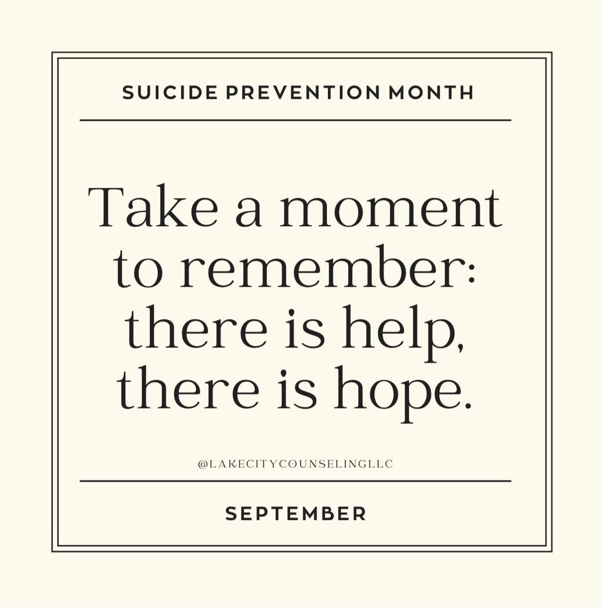 There is hope.
There is help.
And you don’t have to go through it alone.
Asking for help isn’t weakness. It’s a step toward something better.
#ThereIsHope #ThereIsHelp #YouAreNotAlone #MentalHealthMatters #SuicidePrevention #MentalHealthAwareness #LakeCityCounseling