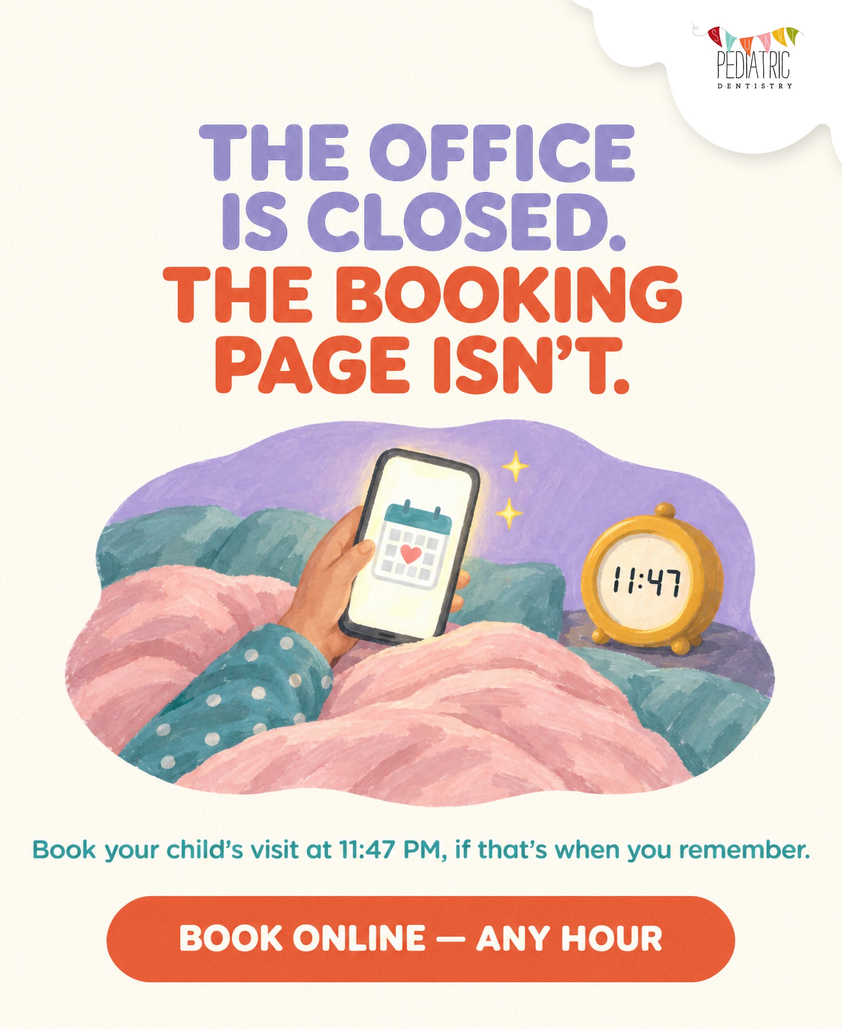 That 11pm parenting moment when you remember something you were supposed to do in March. 🙃
Good news: you don’t have to wait until Monday morning. Book your child’s visit right now, from bed, in three taps — no phone call, no hold music, no waiting on someone to answer.
Link in bio. Then go back to sleep. 💤
Still rather talk to a human? We’re here at (772) 600-5130.
#TreasureCoastMoms #PortStLucie #PediatricDentist #StuartFL #MomLife #BookOnline