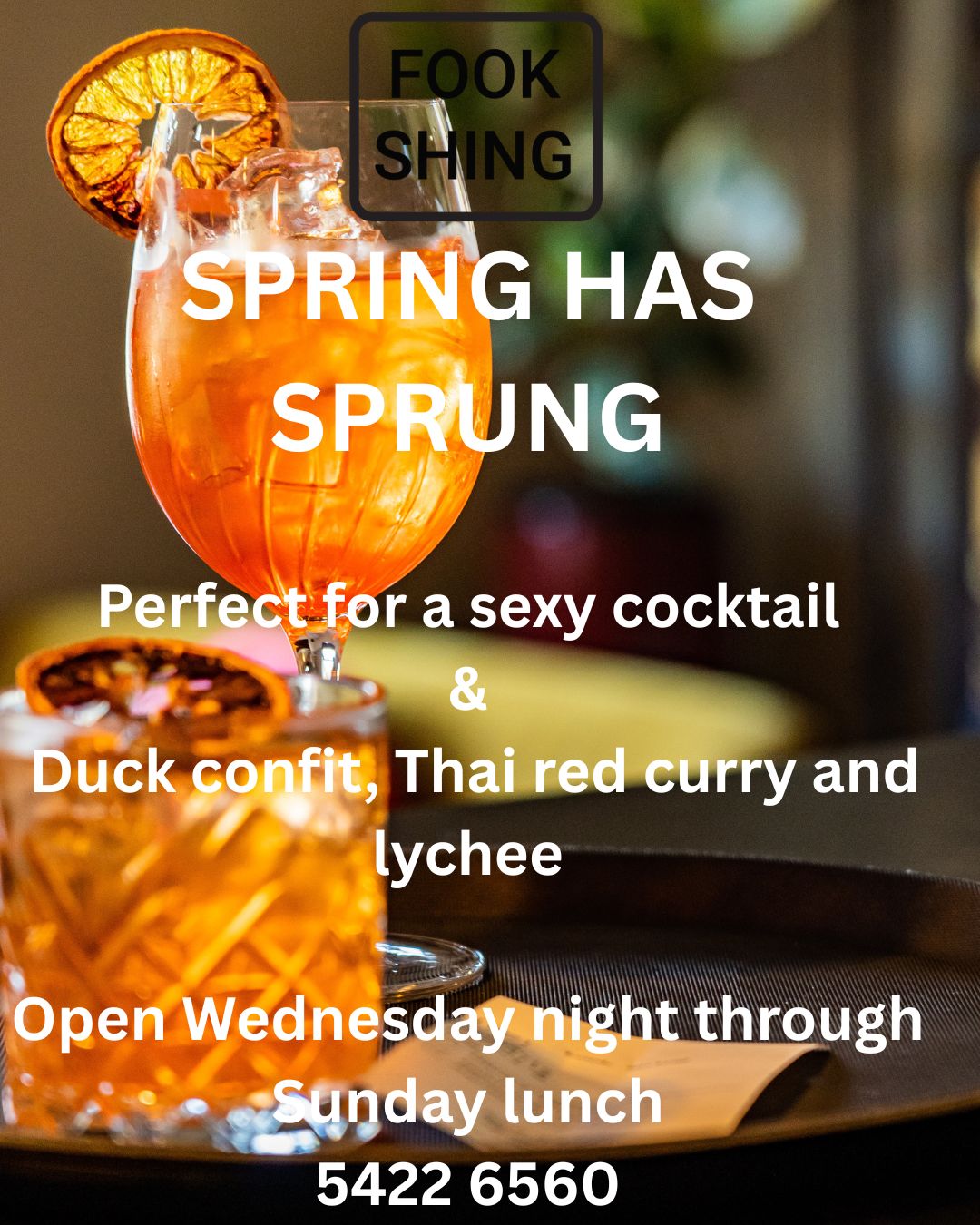 Spring is definitely here, daffodils are out and the sun has started to shine! Come and see us Wednesday nights through Sunday lunch for cocktails or a glass of local wine and enjoy some of our new menu items. We would love to see you!!