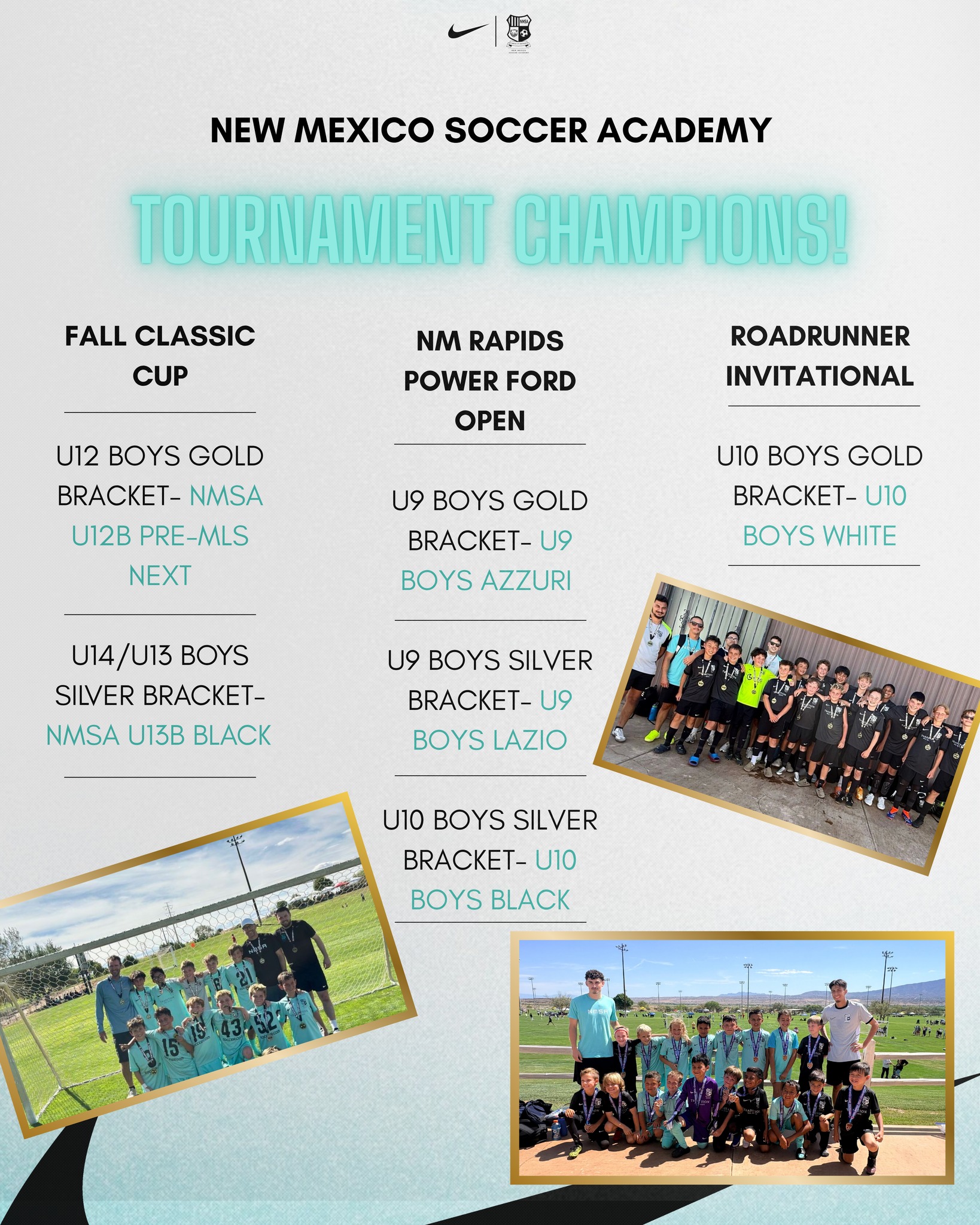 Duke City League games begin tomorrow, congratulations to our pre season tournament champions, letβs keep the great performances going all fall! β½β