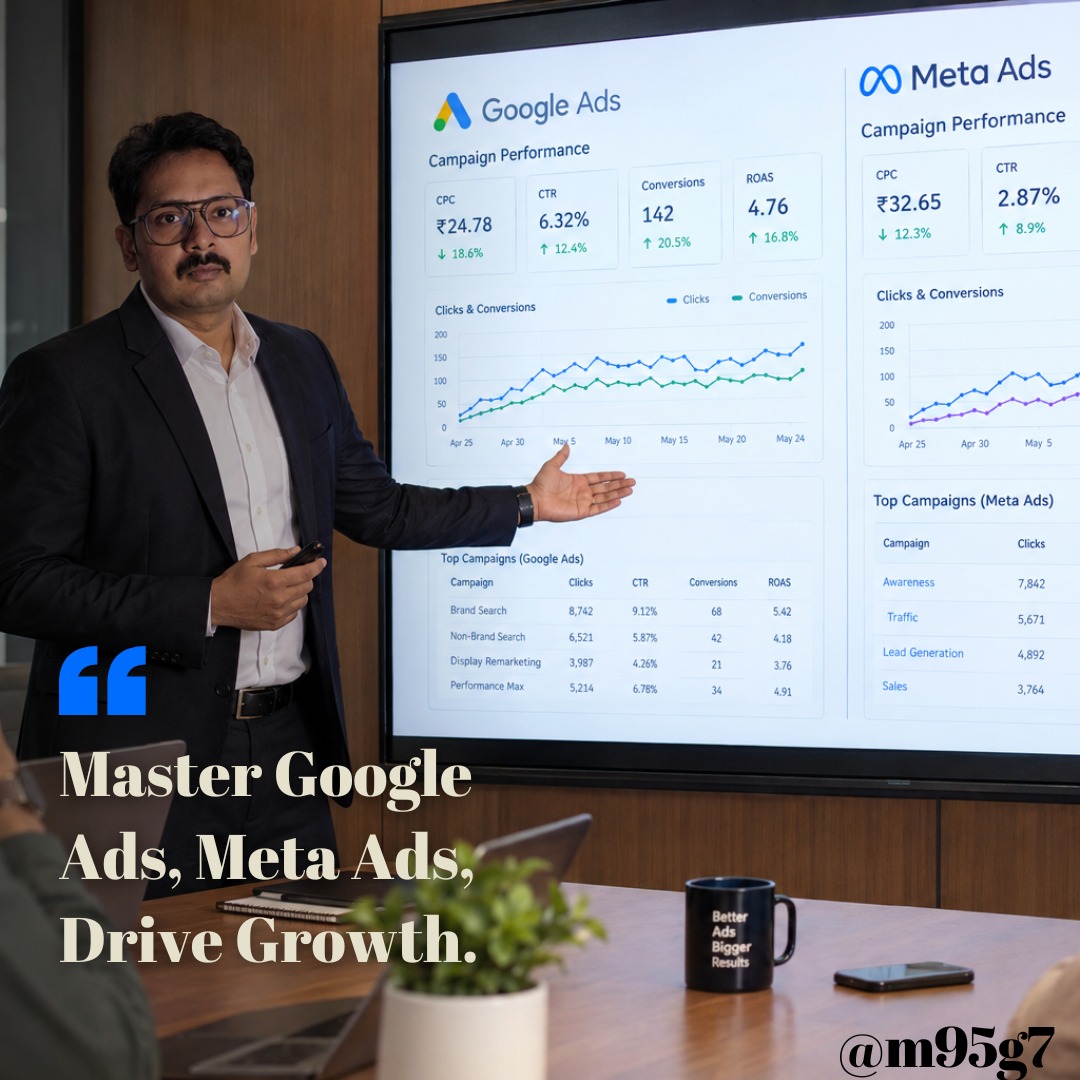 Master Google Ads & Meta Ads with real strategies, campaign optimization, better targeting, higher conversions, and performance-driven marketing that delivers measurable business growth.
.
.
.
.
#Manikantsingh #GoogleAds #MetaAds #PerformanceMarketing #DigitalMarketing #AdOptimization #BusinessGrowth